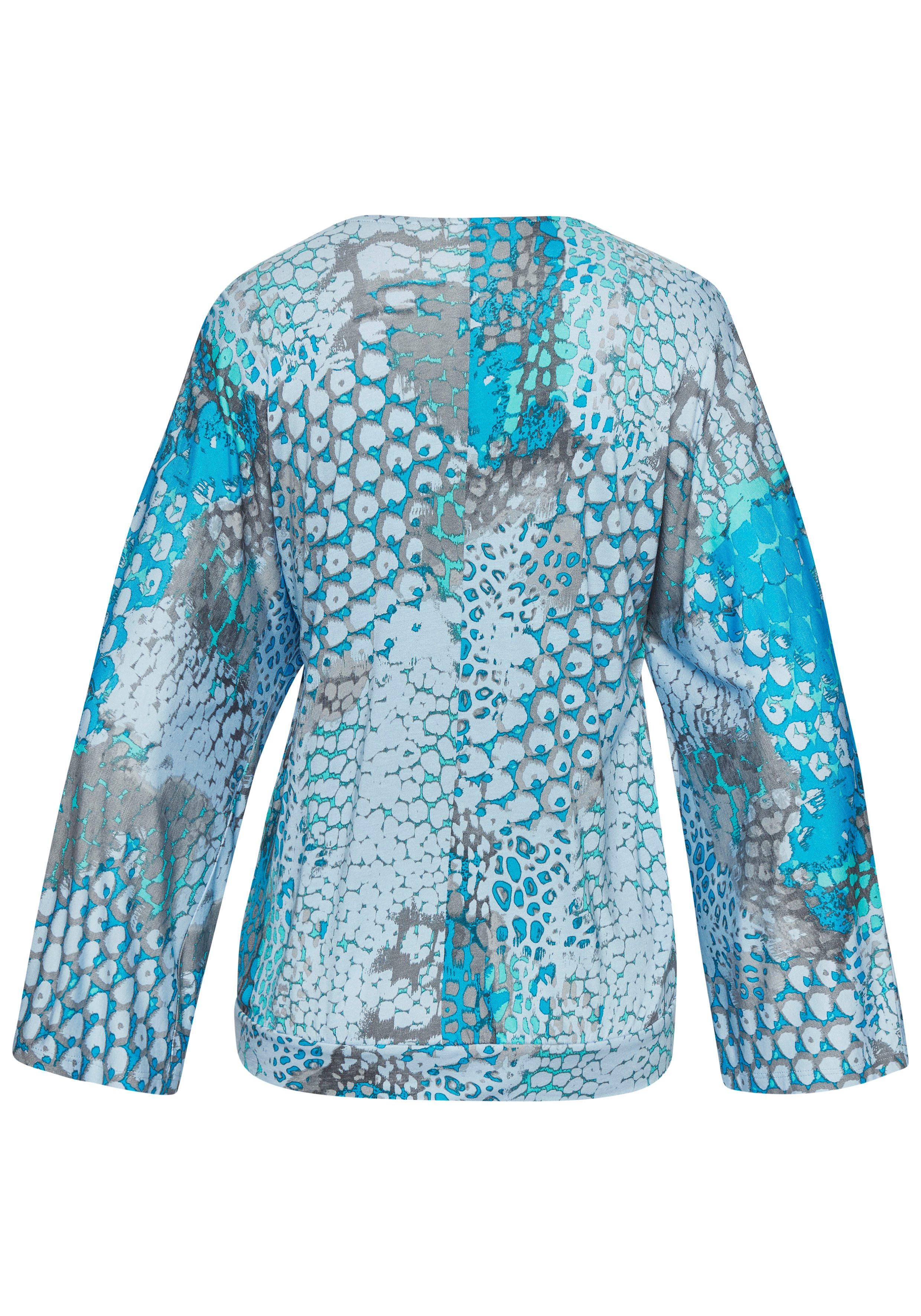 Buffalo Shirt met vleermuismouwen met animalprint, losse blouse met v-hals, blouseshirt