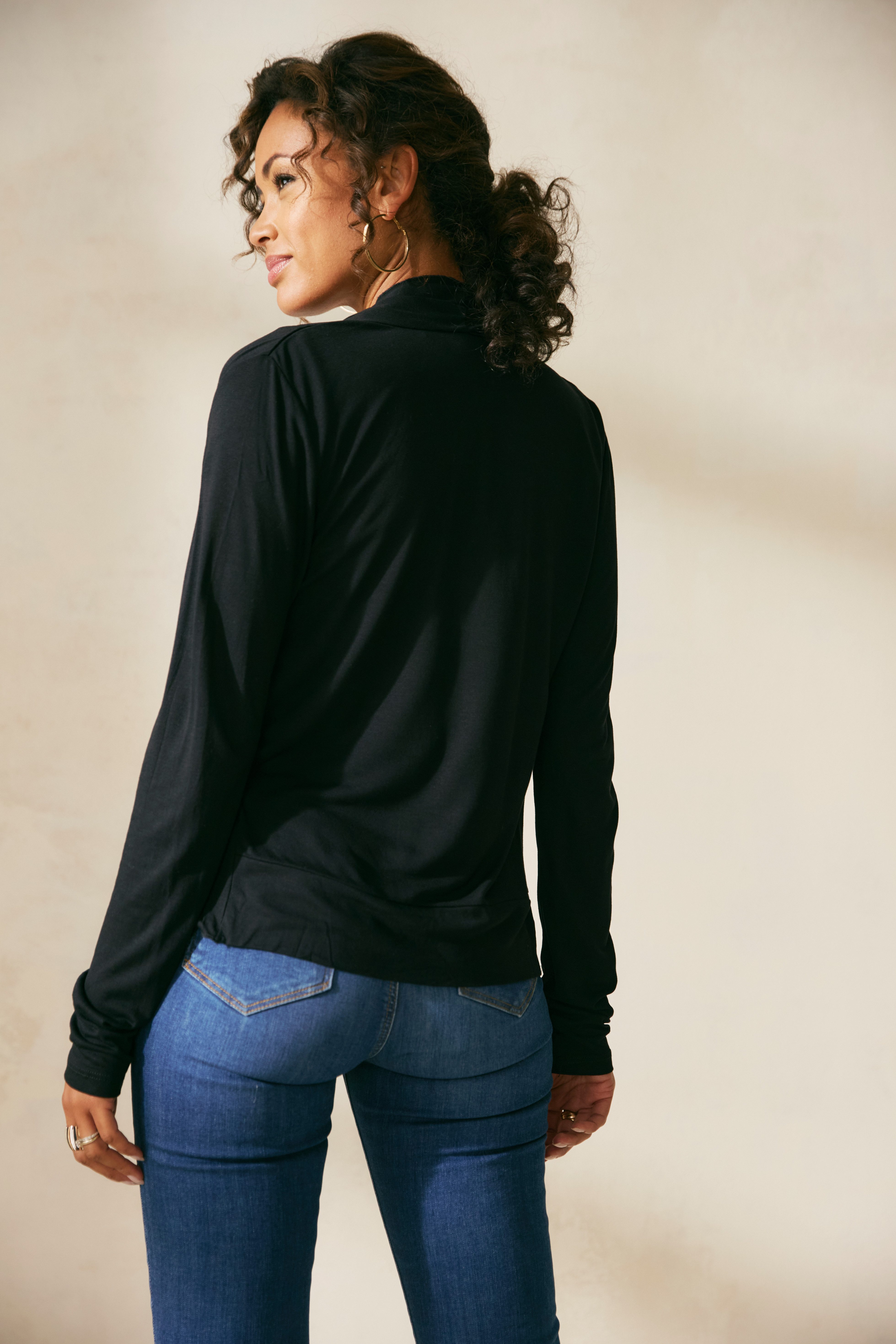 Lascana Shirtjasje in open vorm, gebreide vest van jersey, zomerjack, cardigan