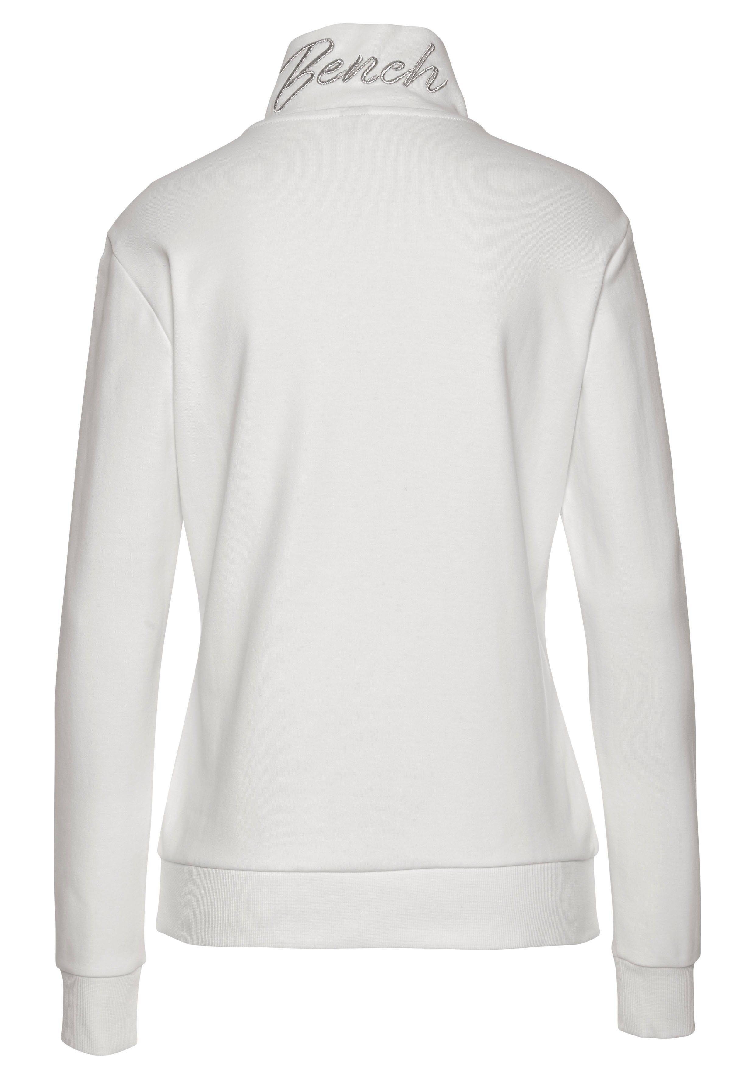 Bench. Loungewear Sweatvest met glanzende logo-borduurwerk op de staande kraag, loungepak