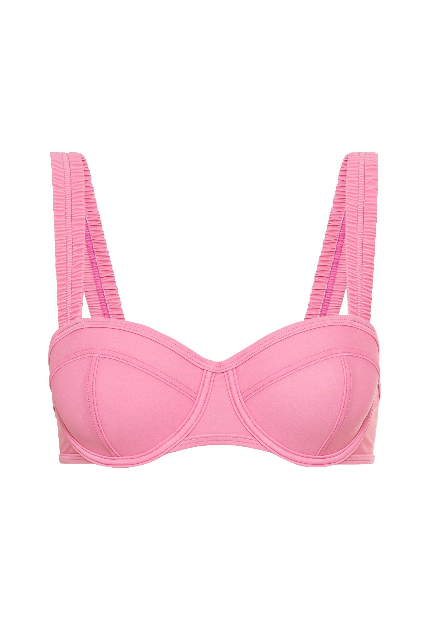 LSCN by LASCANA Bikinitop met beugels GINA met gerimpelde bandjes beugel bikini's maat B B roze