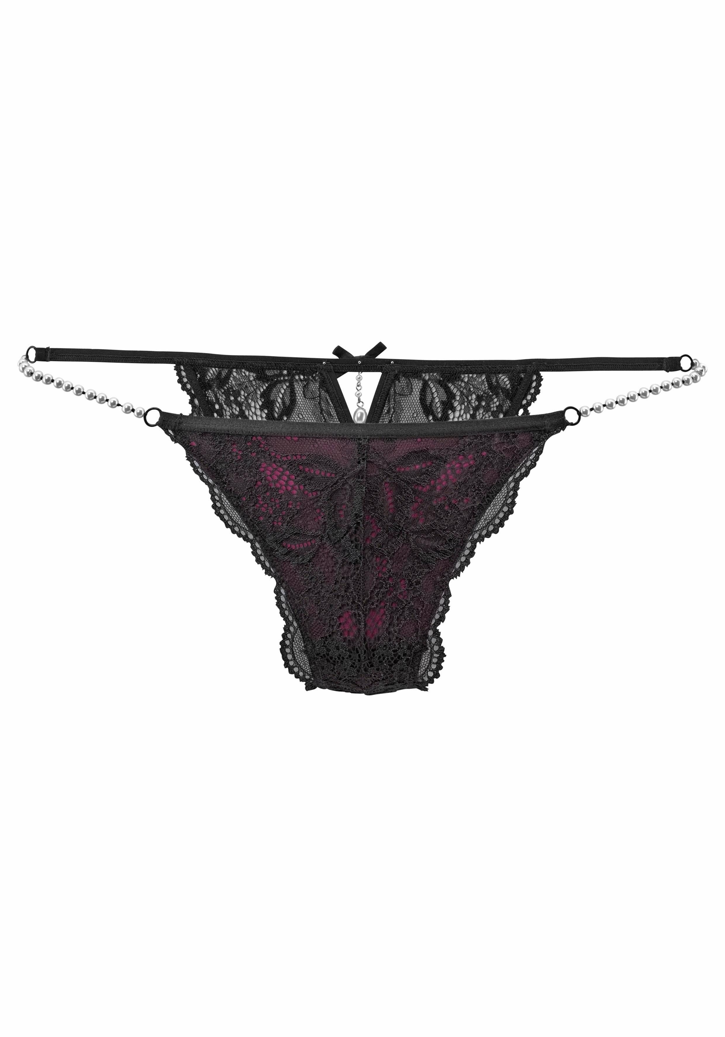 Lascana Rio-slip met elegante kralendetails
