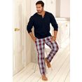 h.i.s pyjama in een lang model met geweven broek blauw