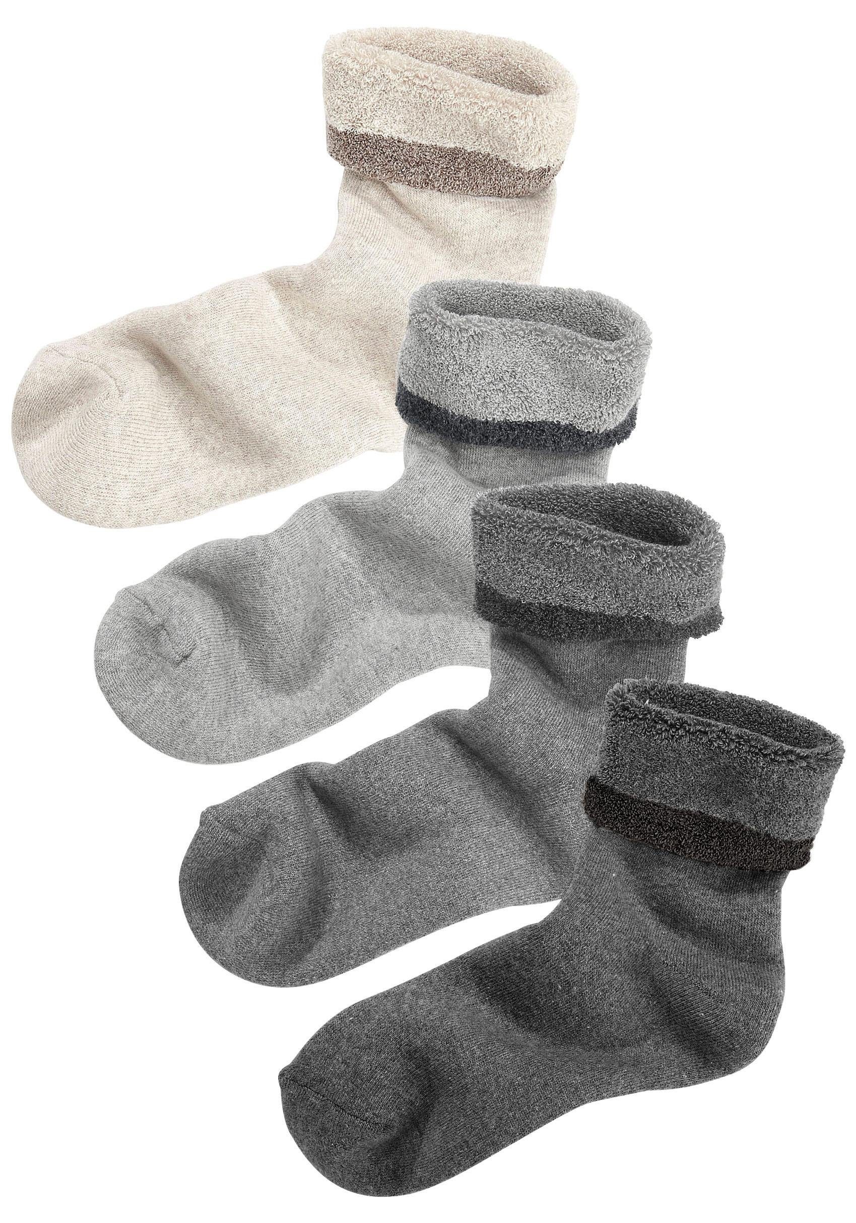 Lavana Wellness-sokken met frottébinnenkant (set, 4 paar) sokken maat 35-38 multicolor