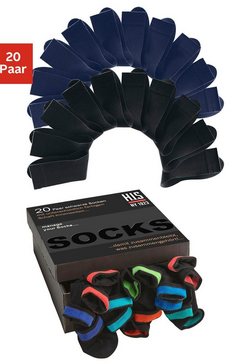 h.i.s sokken met gekleurde binnenboordjes (box, 20 paar) multicolor