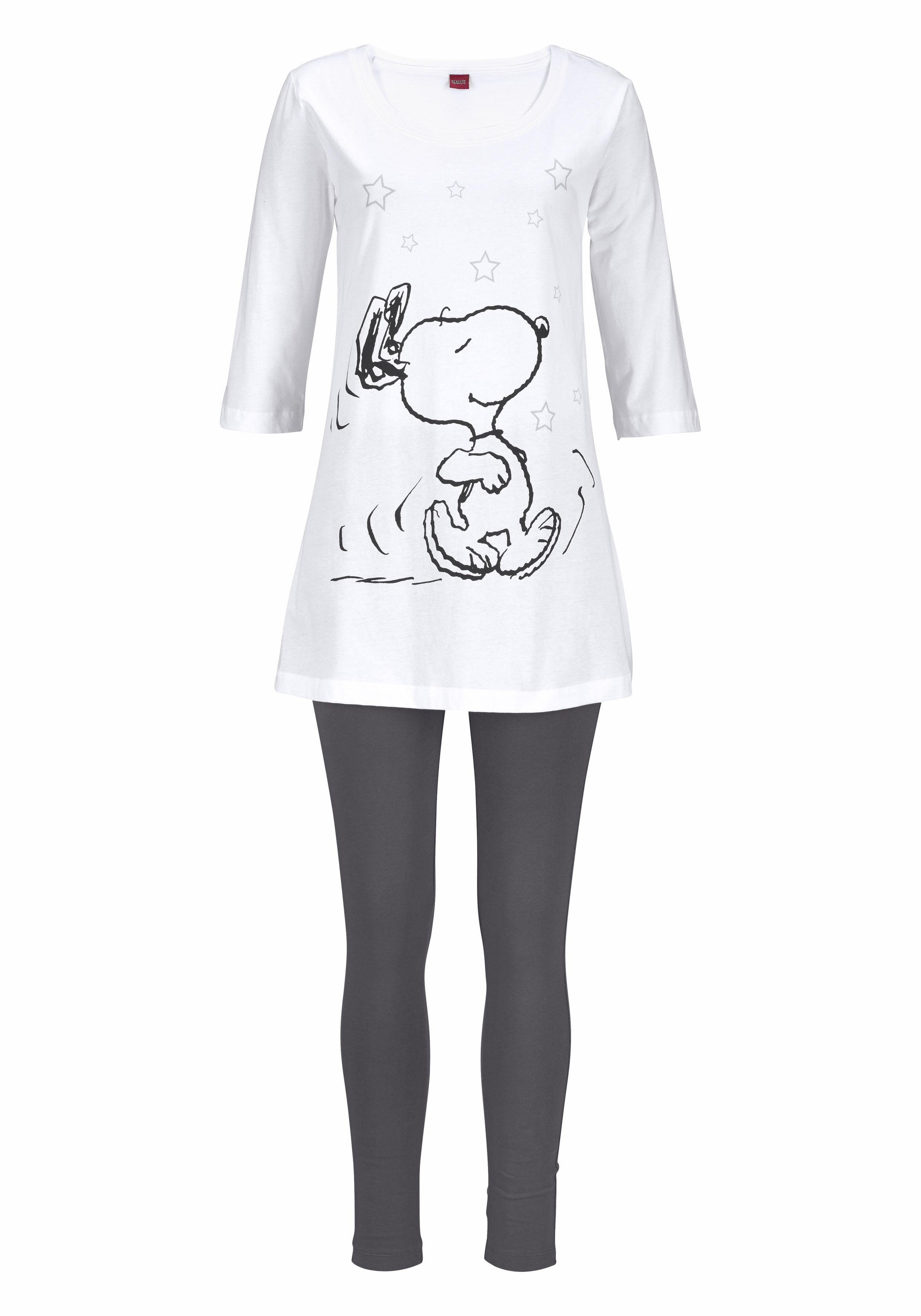 Peanuts Pyjama met legging en casual shirt met snoopy-print (2-delig, 1 stuk)