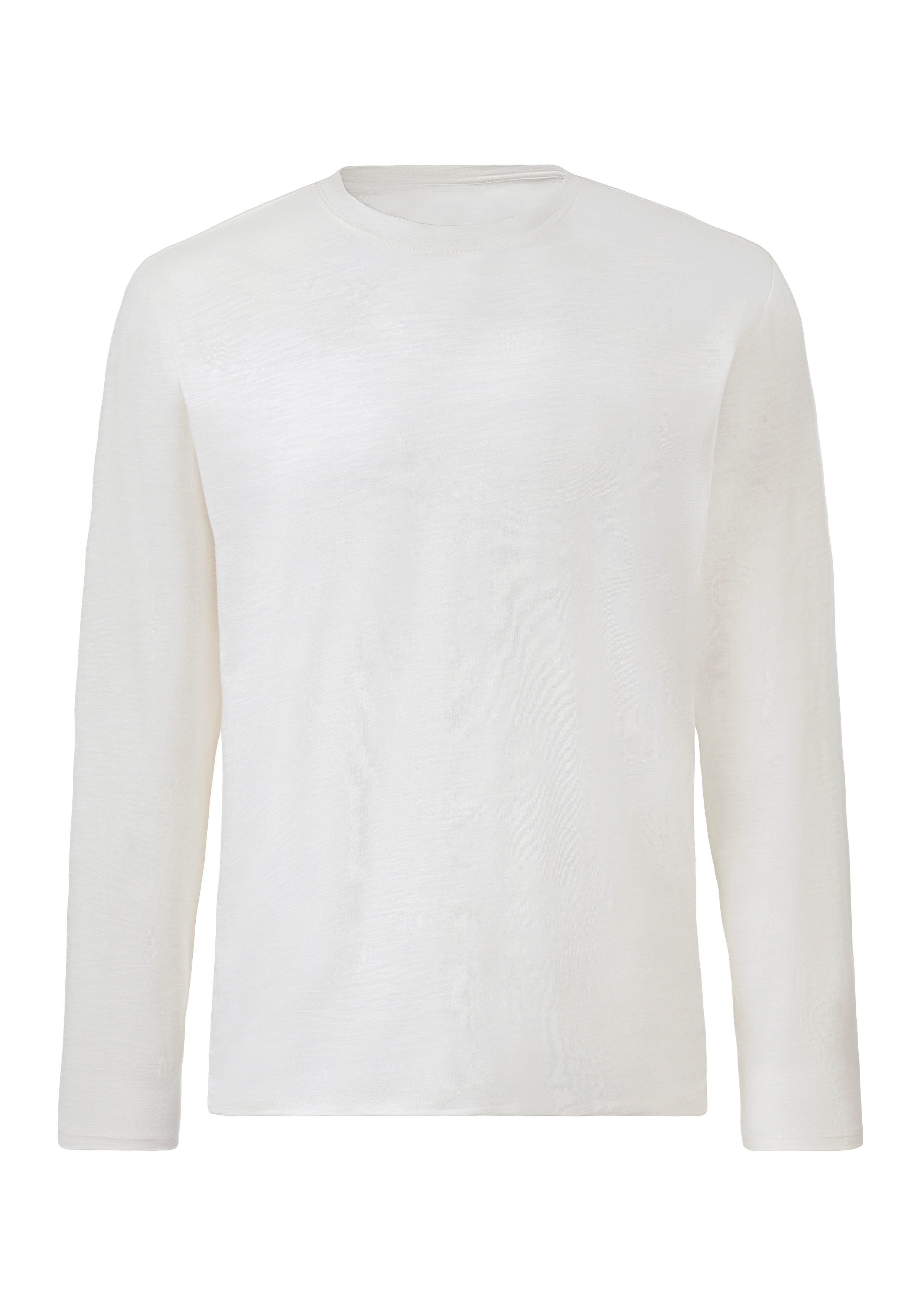 John Devin Shirt met lange mouwen Met structuur , longsleeve in hoogwaardige slub-garen kwaliteit (2-delig, Set van 2)