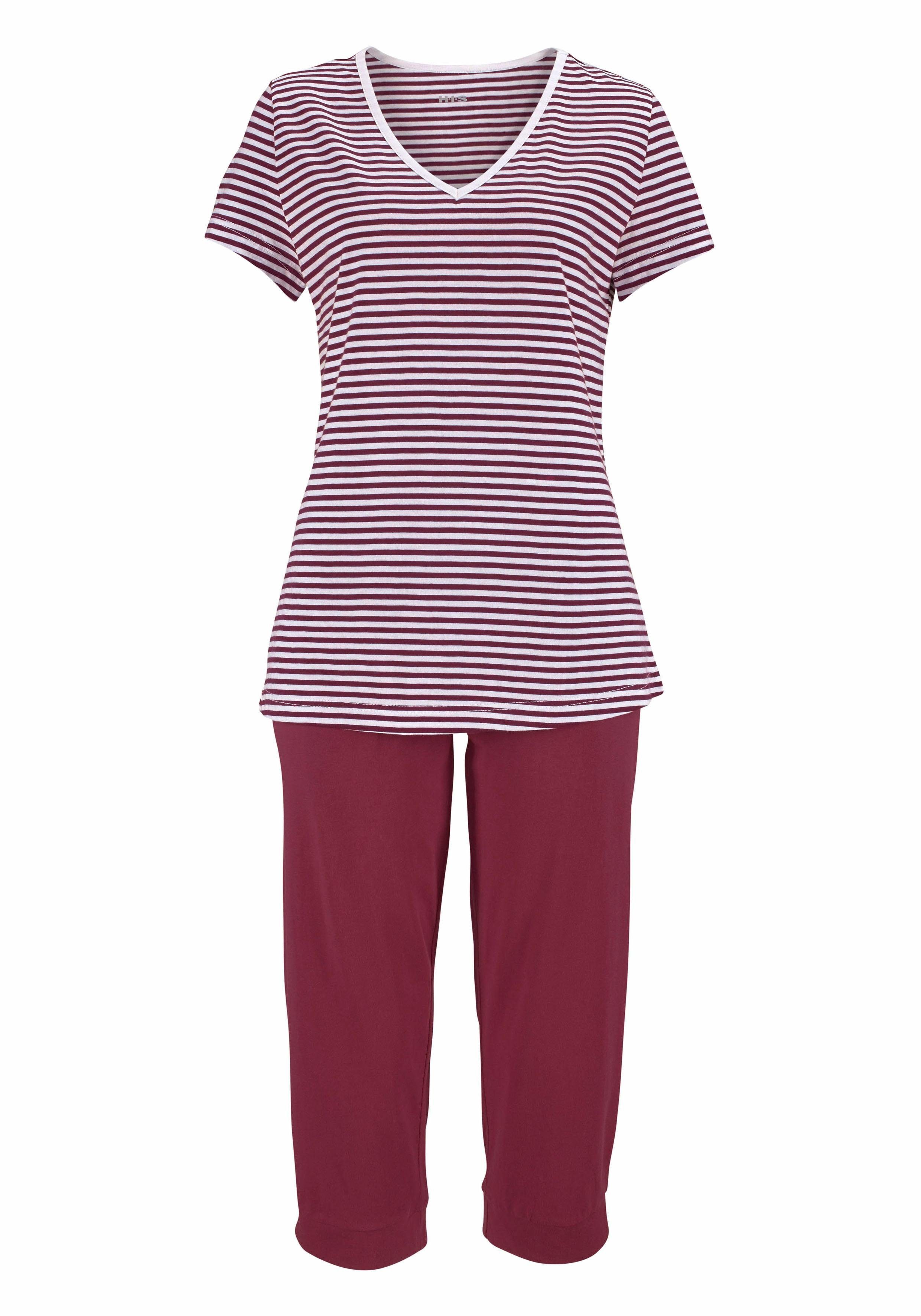 H.I.S Capripyjama met gestreept t-shirt en casual broek (2-delig, 1 stuk)