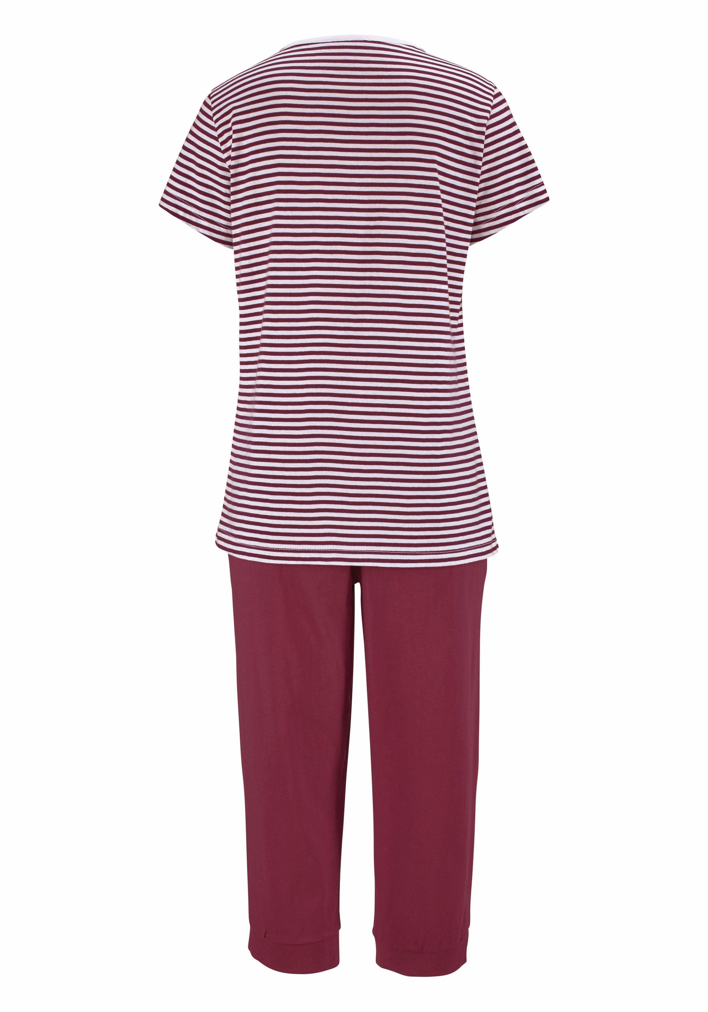 H.I.S Capripyjama met gestreept t-shirt en casual broek (2-delig, 1 stuk)