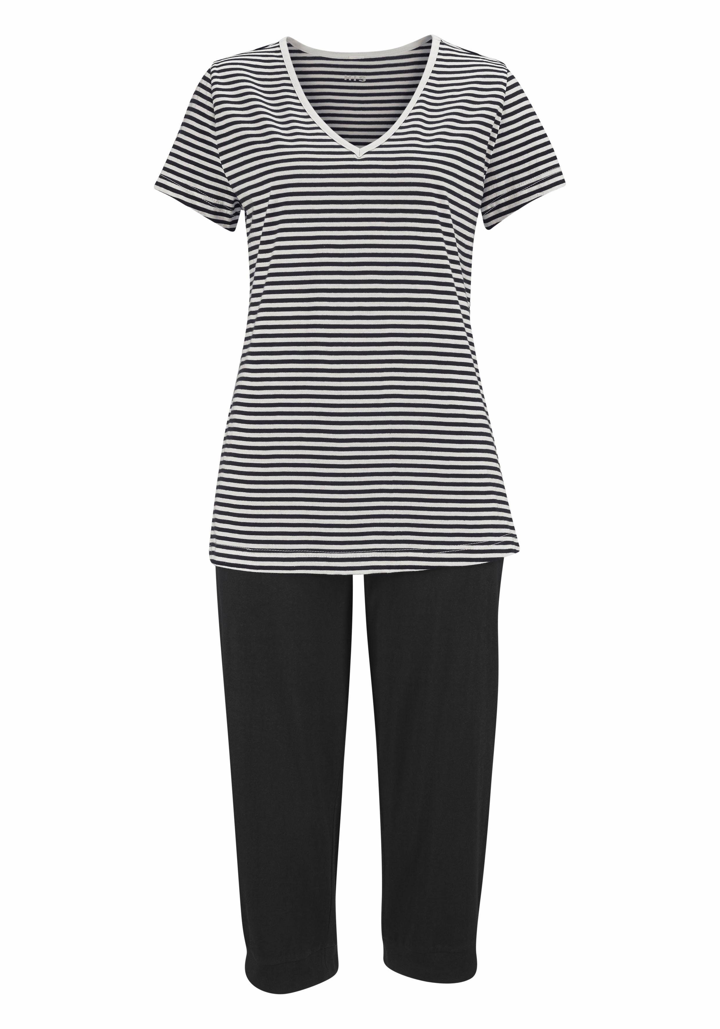 H.I.S Capripyjama met gestreept t-shirt en casual broek (2-delig, 1 stuk)