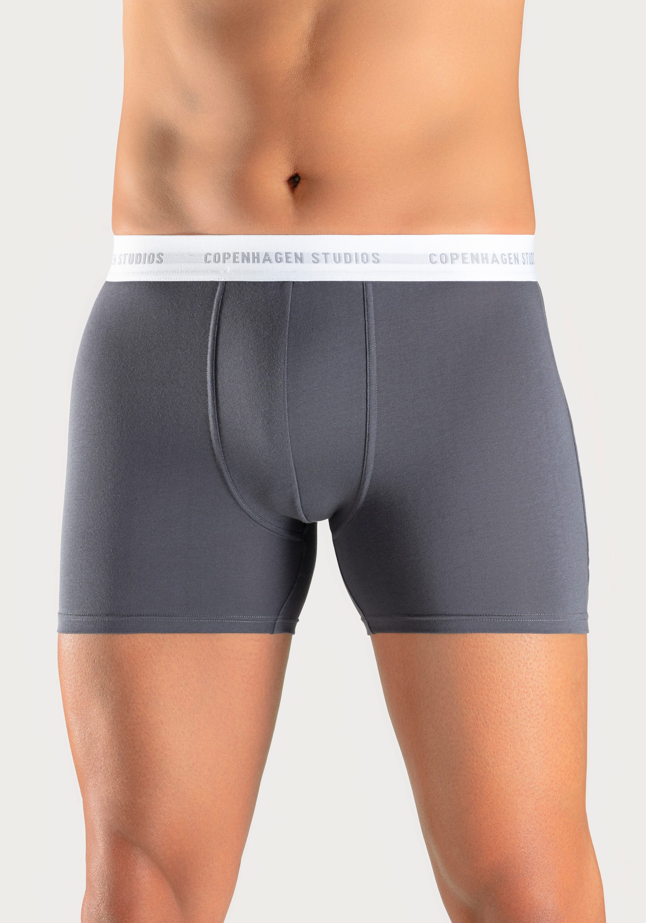 Copenhagen Studios Boxershort voor heren met langere pijpen en logo-tailleband (3 stuks) heren maat L grijs