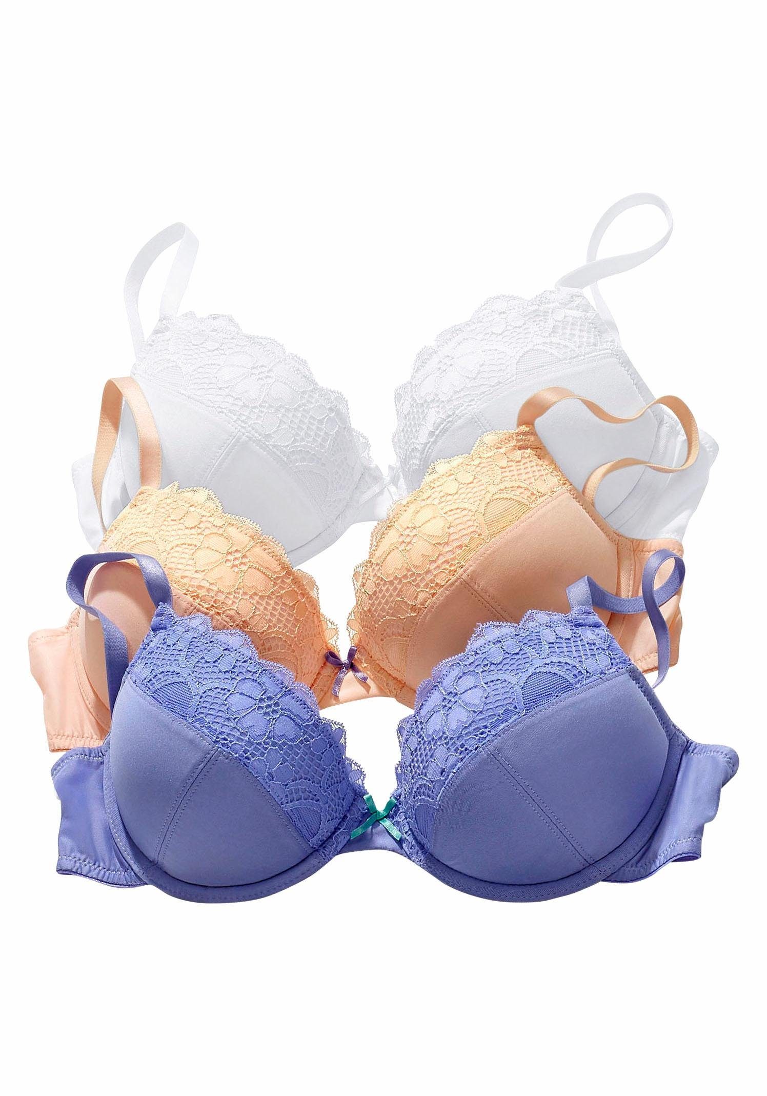 Petite fleur Push-up-bh PETITE FLEUR push-up-bh met beugel in aantrekkelijke multipack, lingerie (3-delig, Set van 3)