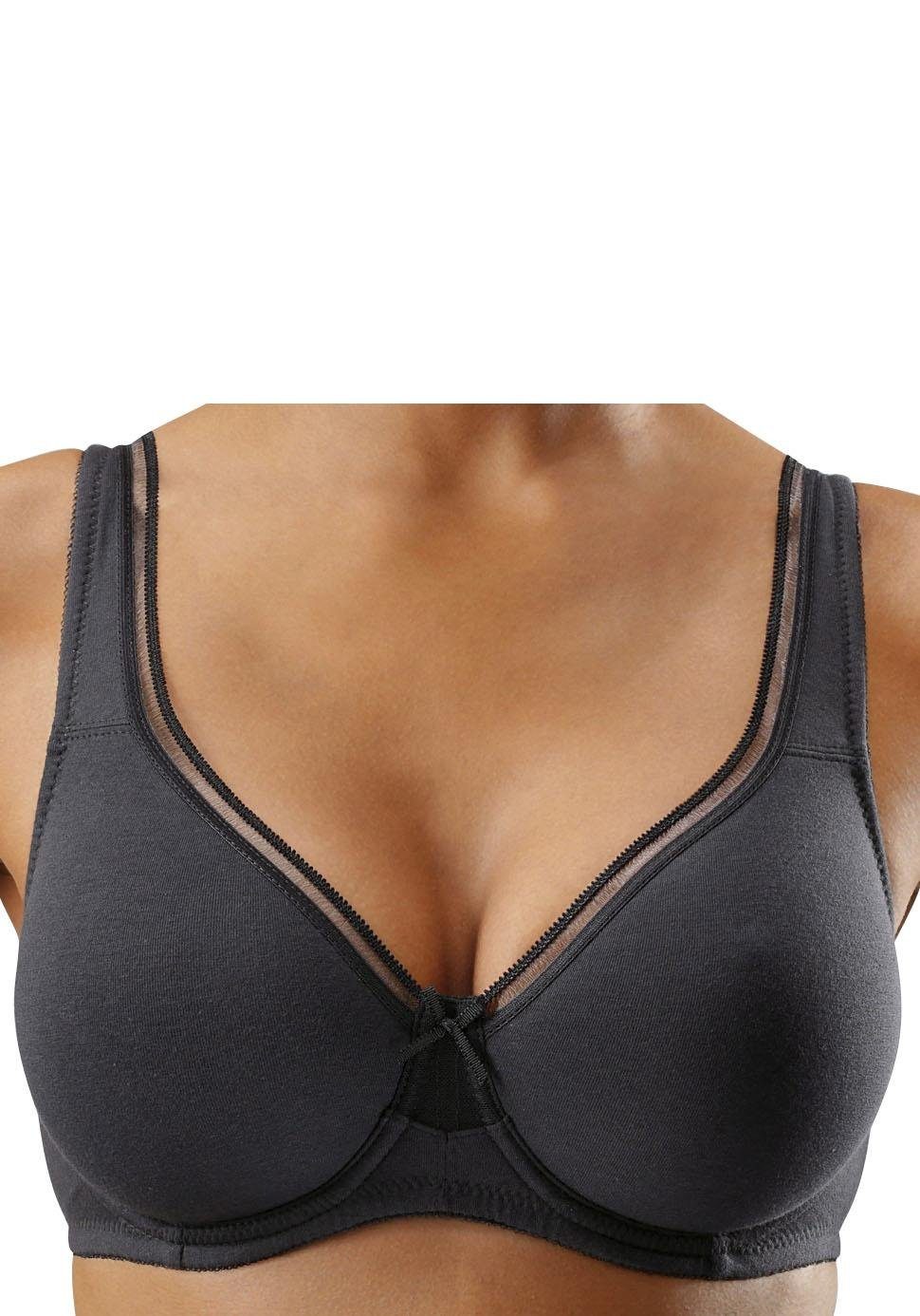 Petite fleur Minimizer-bh van katoen met naadloze cups, basic lingerie (Set van 2)