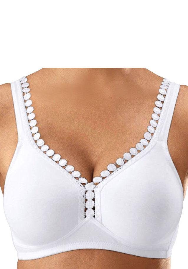 Petite fleur Soft-bh zonder beugels, met decoratieve sierrand (Set van 2)