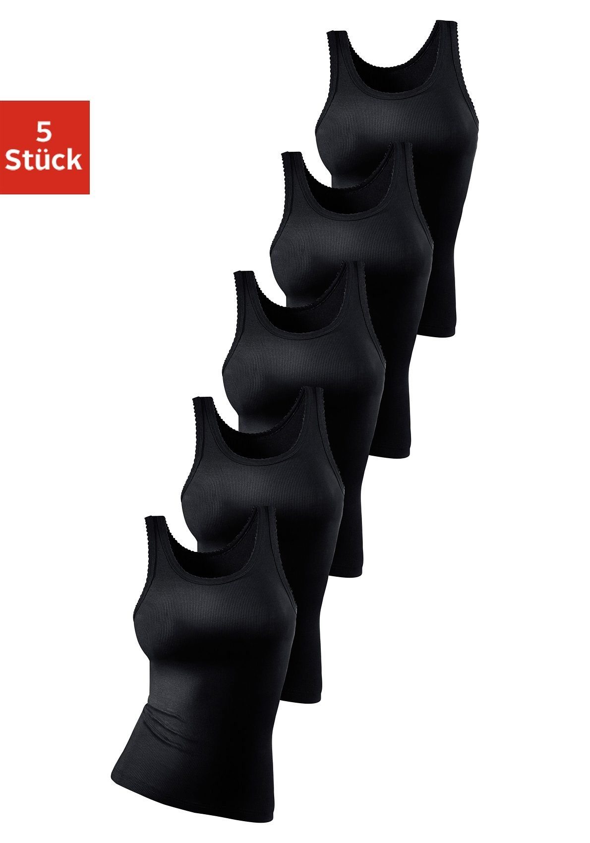 Petite fleur Hemd van zachte fijnrib-kwaliteit, tanktop, onderhemd (5 stuks, Set van 5)