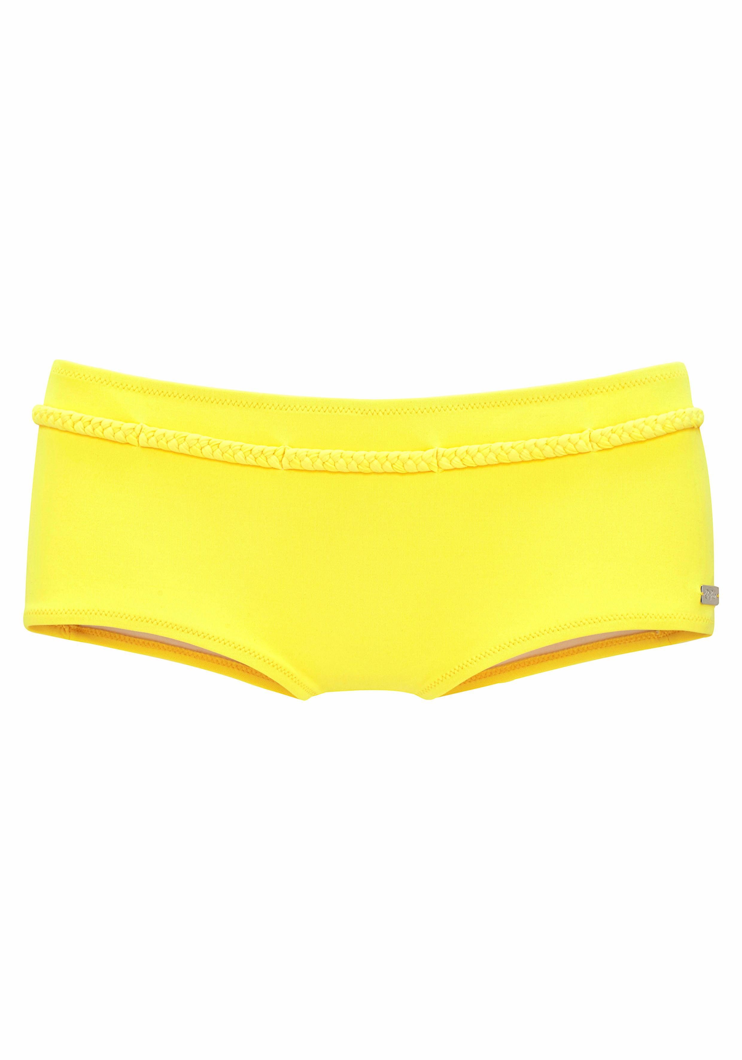 buffalo bikini-hotpants happy met gevlochten sierriem geel