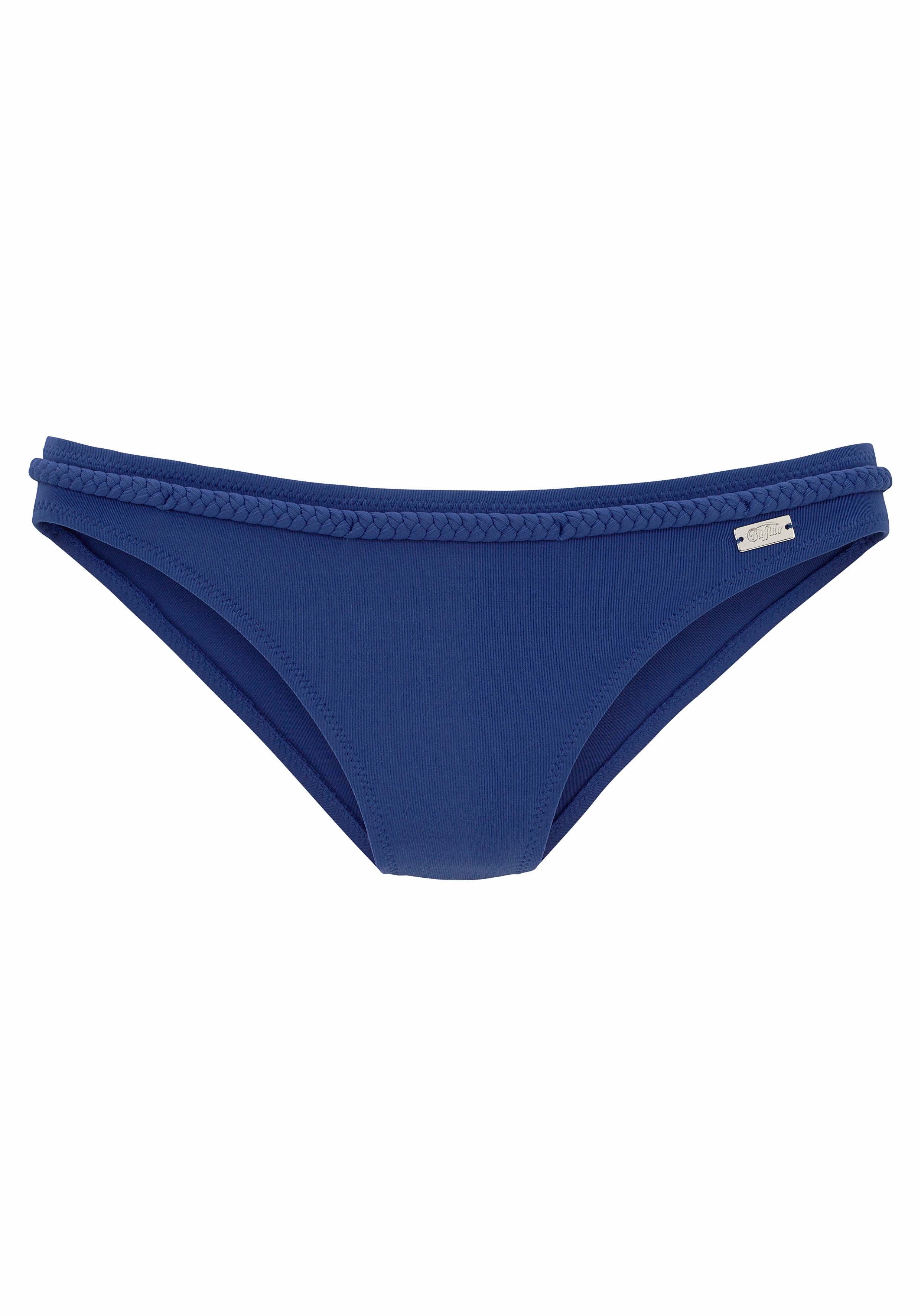 Buffalo Bikinibroekje Happy met gevlochten sierriem bikini broekjes maat 34 blauw