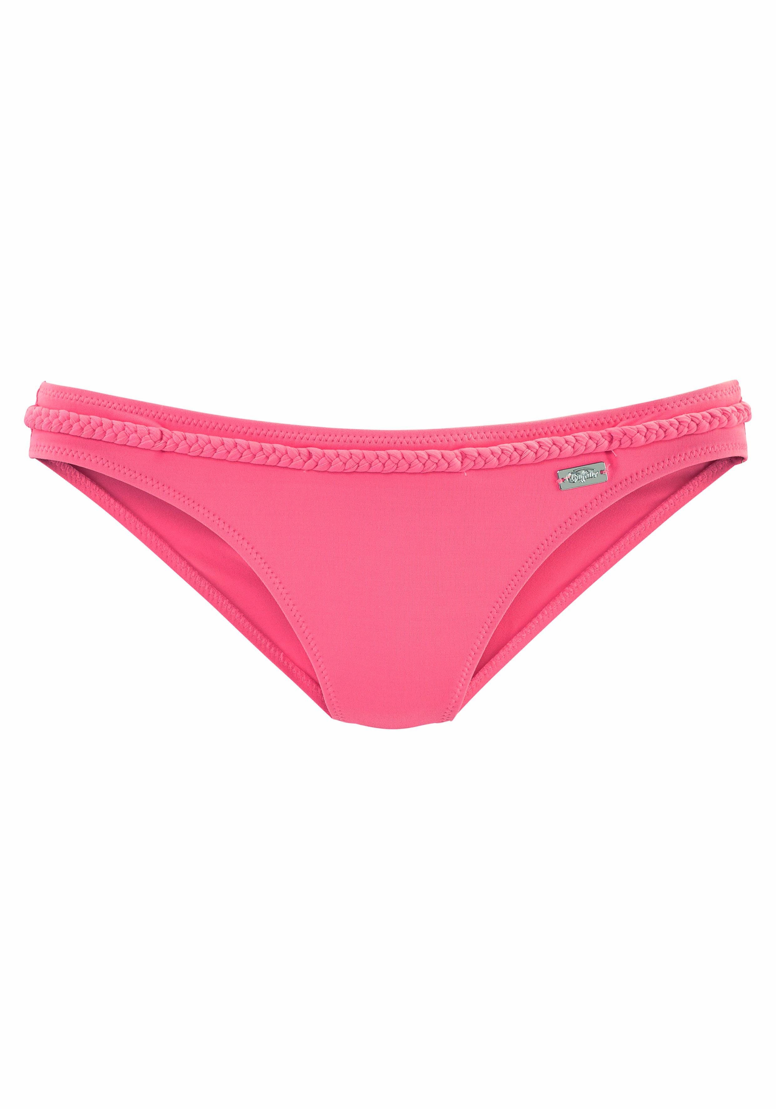 Buffalo Bikinibroekje Happy met gevlochten sierriem bikini broekjes maat 32 roze