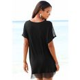 s.oliver red label beachwear lang shirt met mesh-inzetten zwart