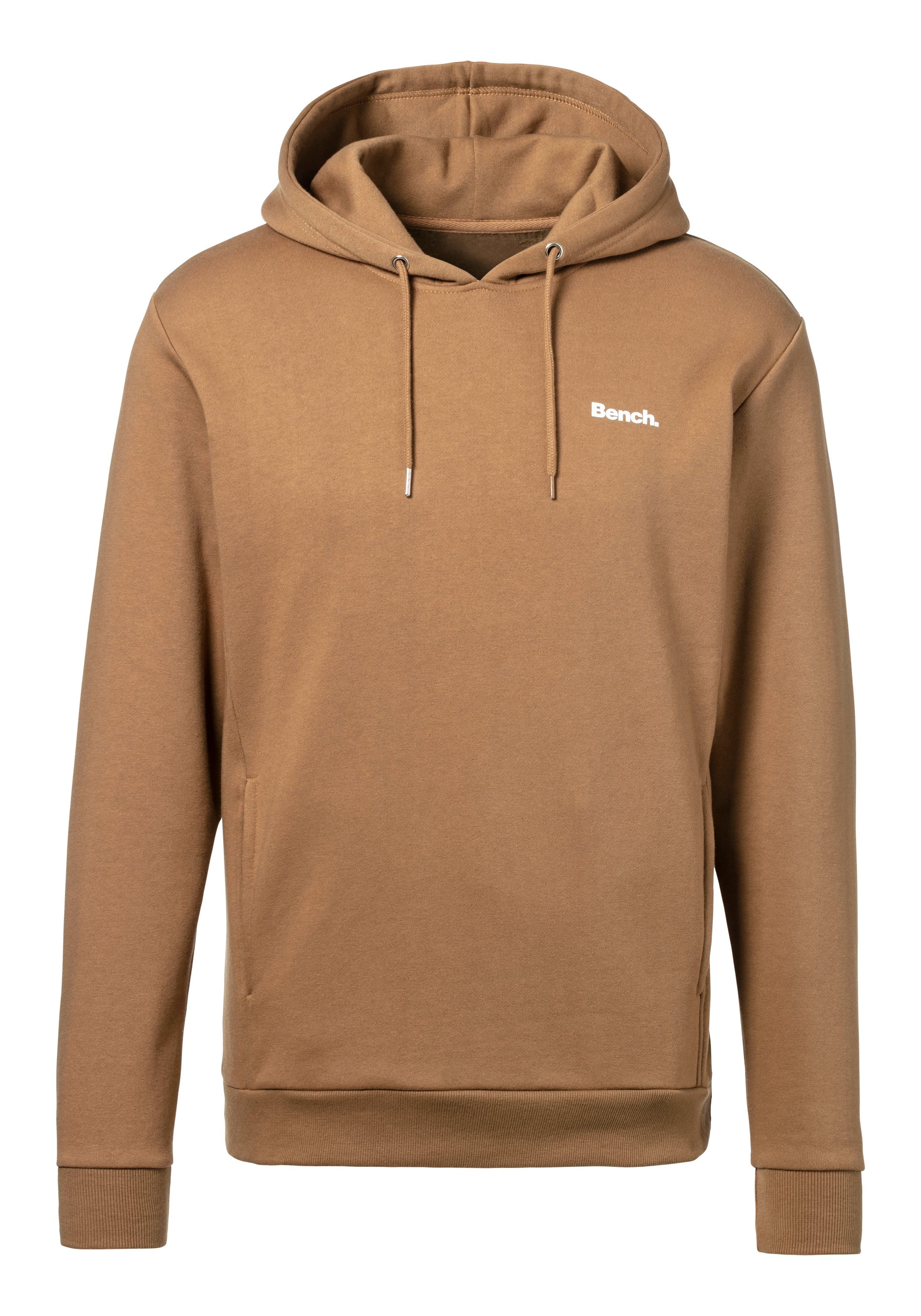 Bench. Loungewear Hoodie Sweatshirt met capuchon en zijzakken, katoenmix heren maat 44/46 bruin