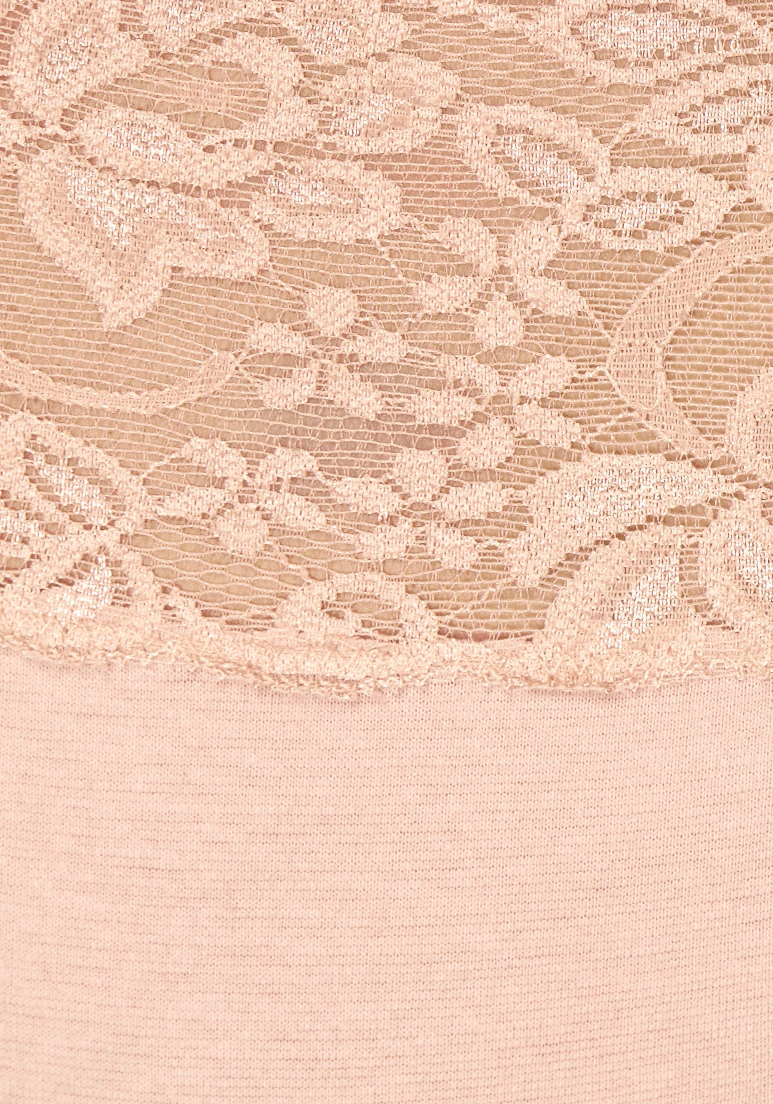 Vivance Slip van elastische katoen met florale kant (3 stuks)
