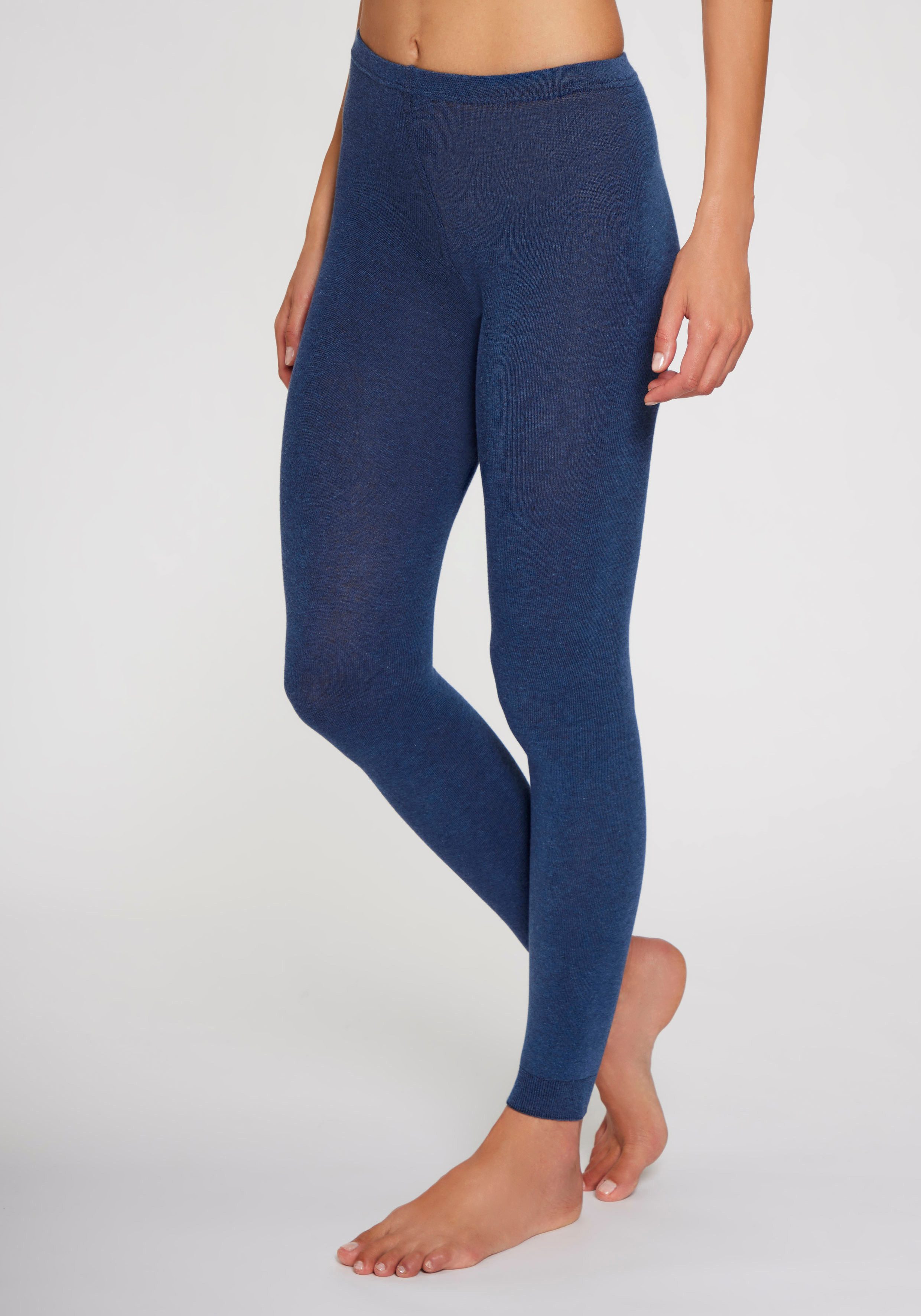 Lavana Tricotlegging Thermosan, fijn gebreid, zacht en elastisch leggings en meer maat 32/34 blauw