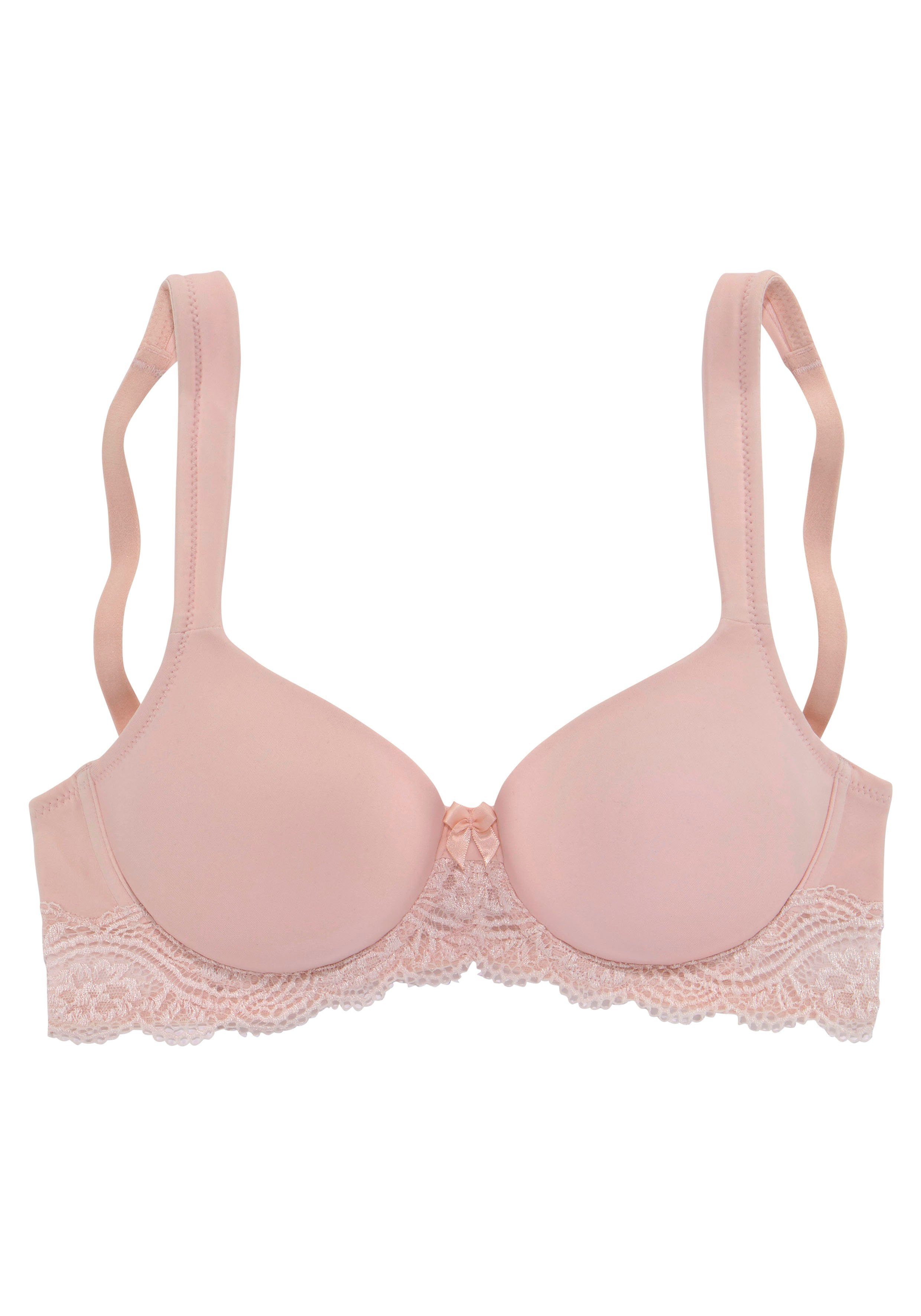 Lascana Bh met steuncups met beugels, naadloze voorgevormde cups, kanten details, lingerie