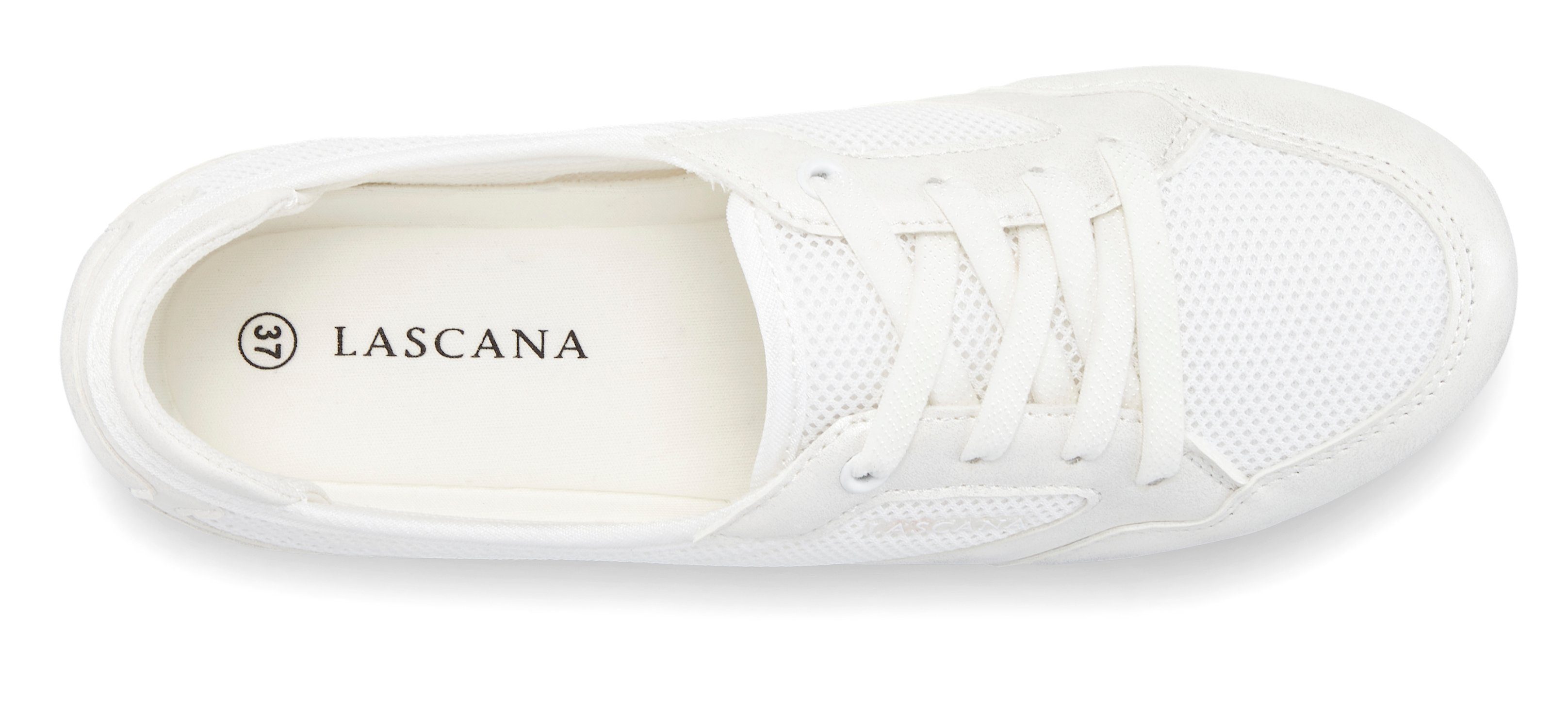 Lascana Sneakers Vrijetijdsschoen, lage schoen in modieuze mesh-look VEGAN