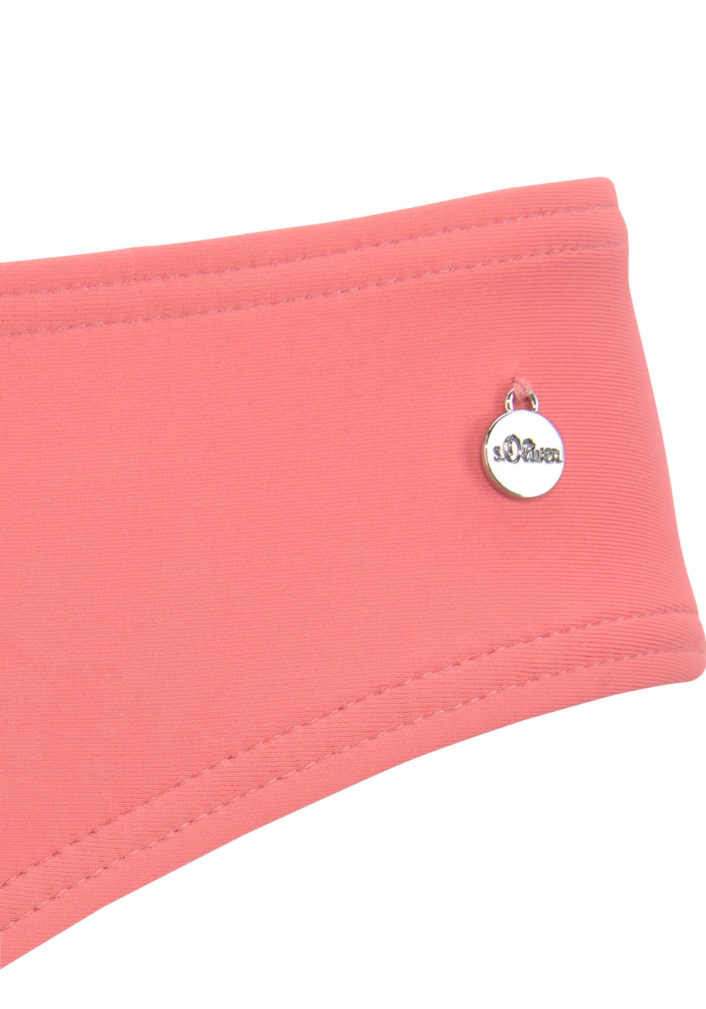 s.oliver red label beachwear bikinibroekje enja in effen kleuren roze
