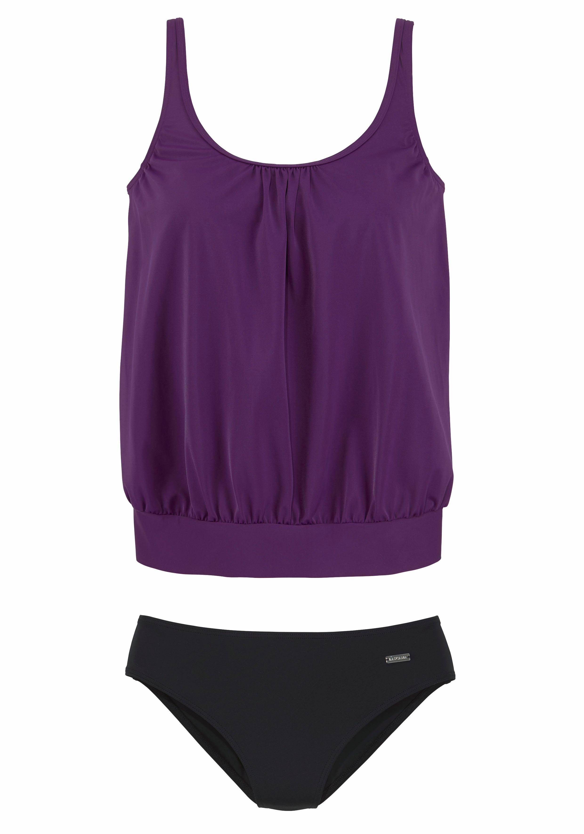 Lascana Oversized tankini Corrigerende versterking bij de cup, onderbustelastiek rondom, verstelbare bandjes