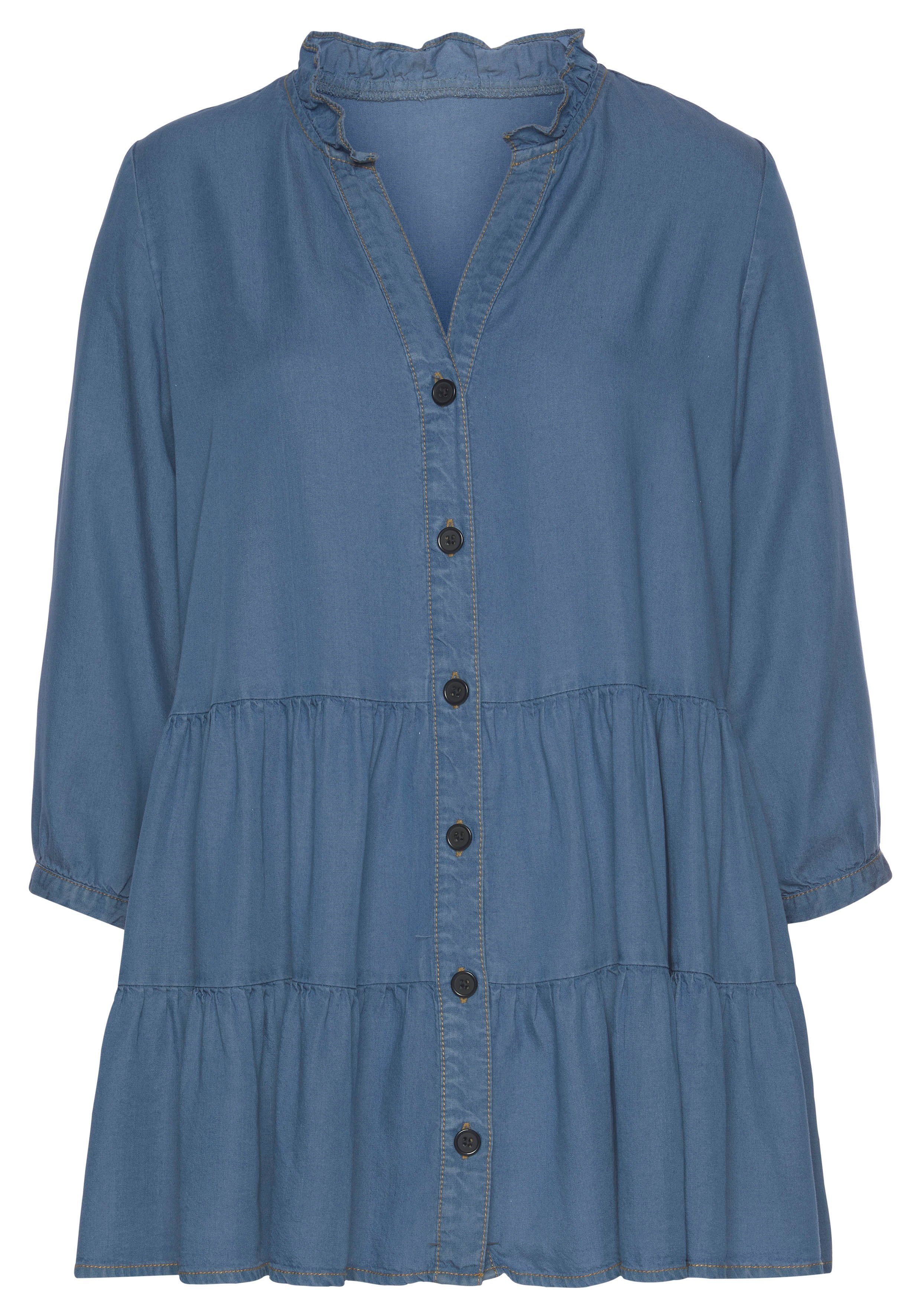 Lascana Jeans blouse met ruches
