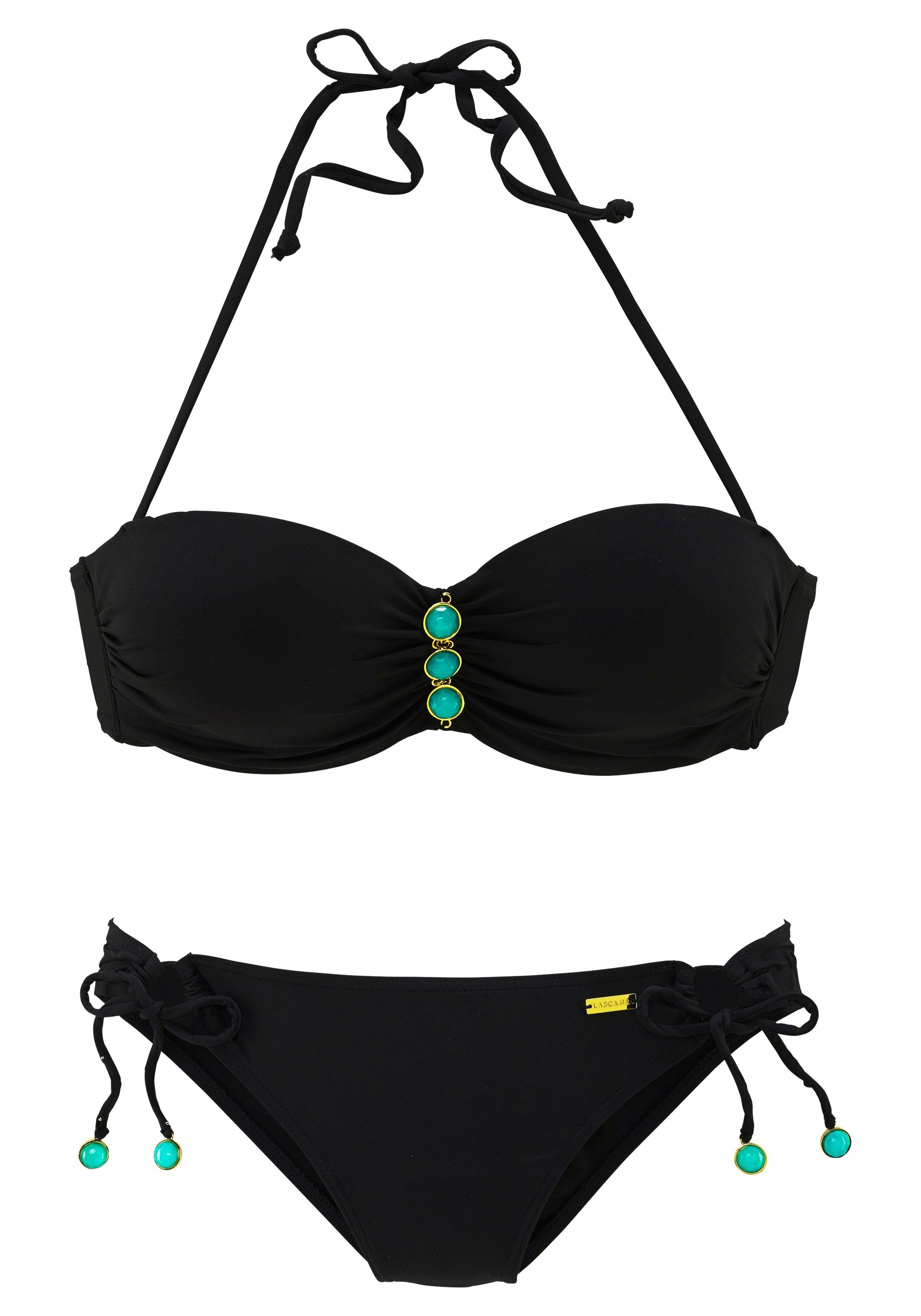 Lascana Beugelbikini in bandeaumodel met chique siersteentjes bij de cup