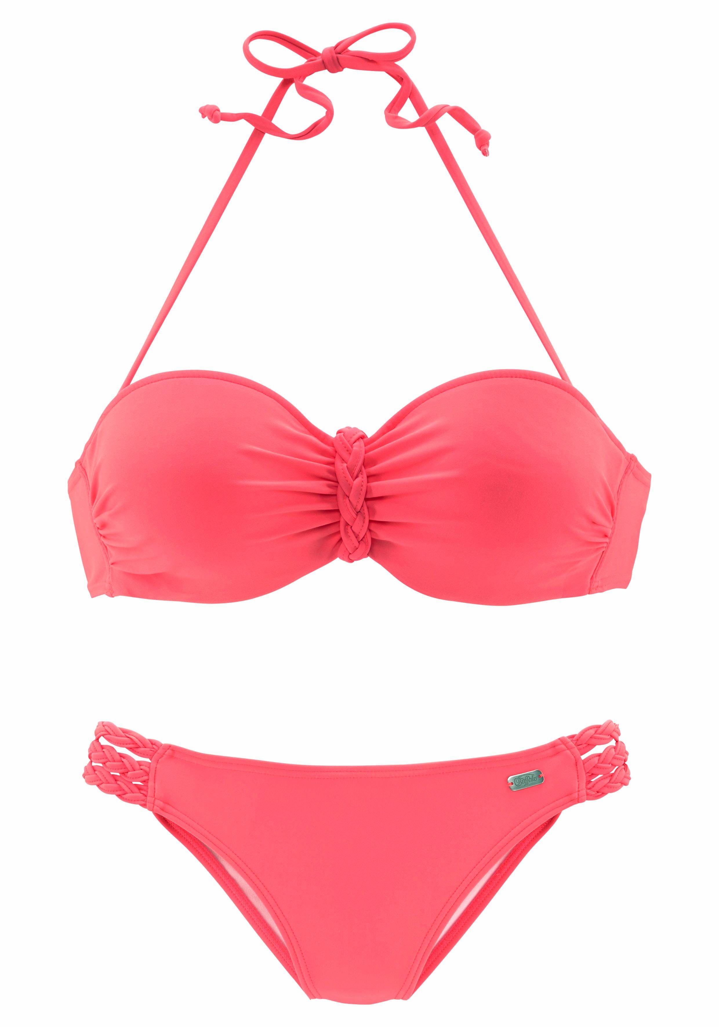 Buffalo Beugelbikini in bandeaumodel trendige look, met afneembare bandjes, met gevlochten details