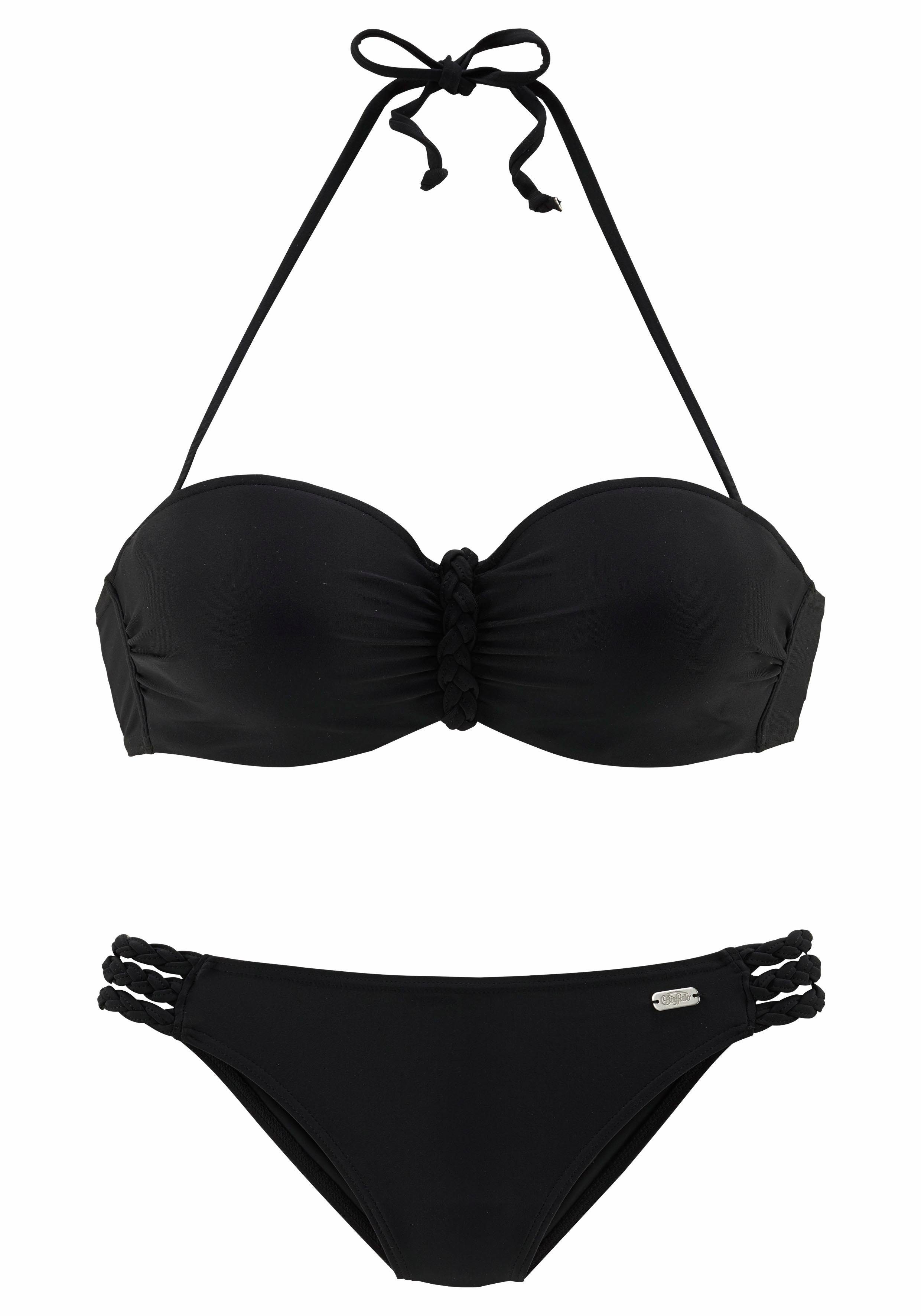 Buffalo Beugelbikini in bandeaumodel trendige look, met afneembare bandjes, met gevlochten details