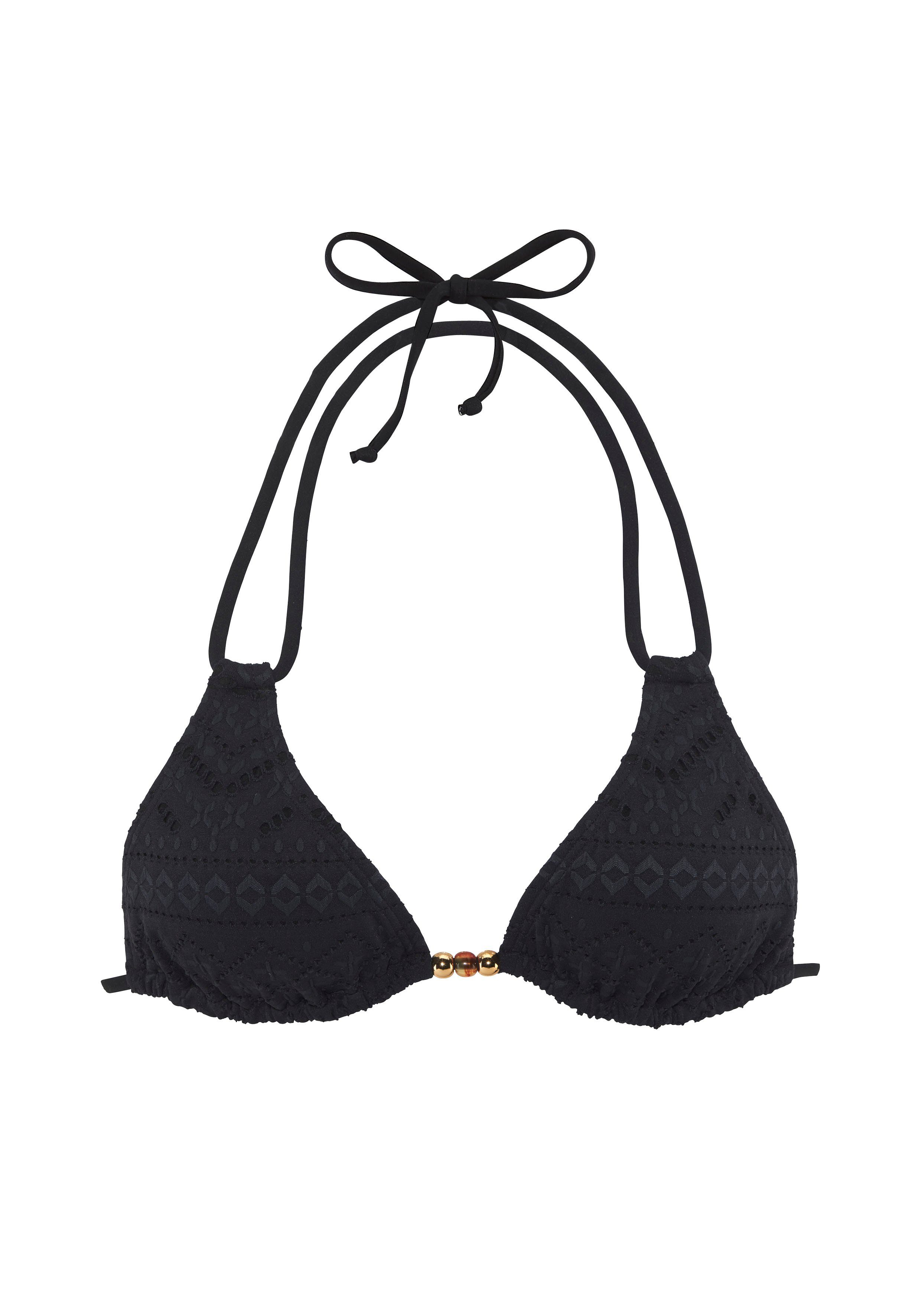 Lascana Triangel-bikinitop Omara met broderie anglaise