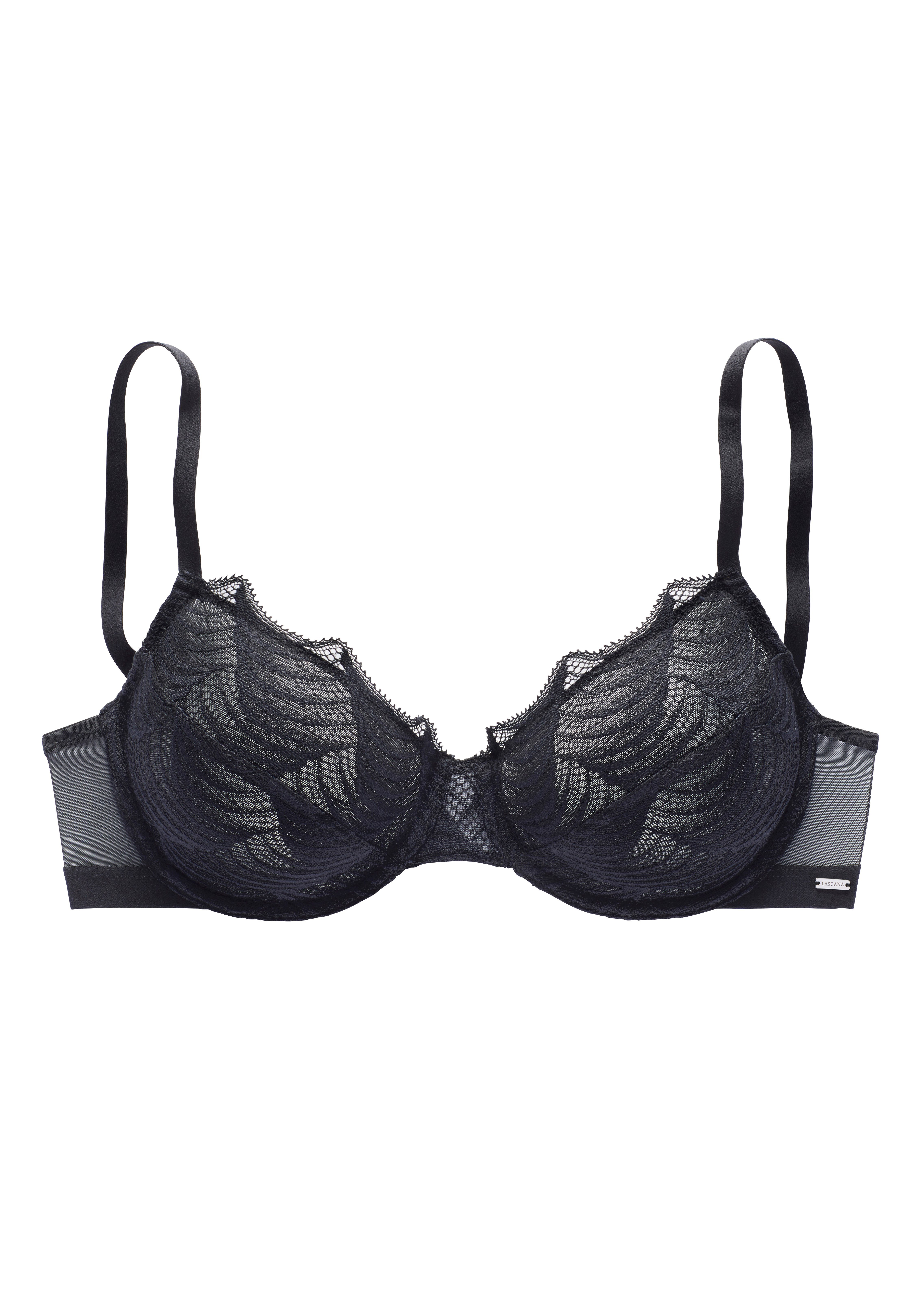 Lascana Beugel-bh Marla gemaakt van extravagant kant, lingerie beugel bh's maat 70 D zwart
