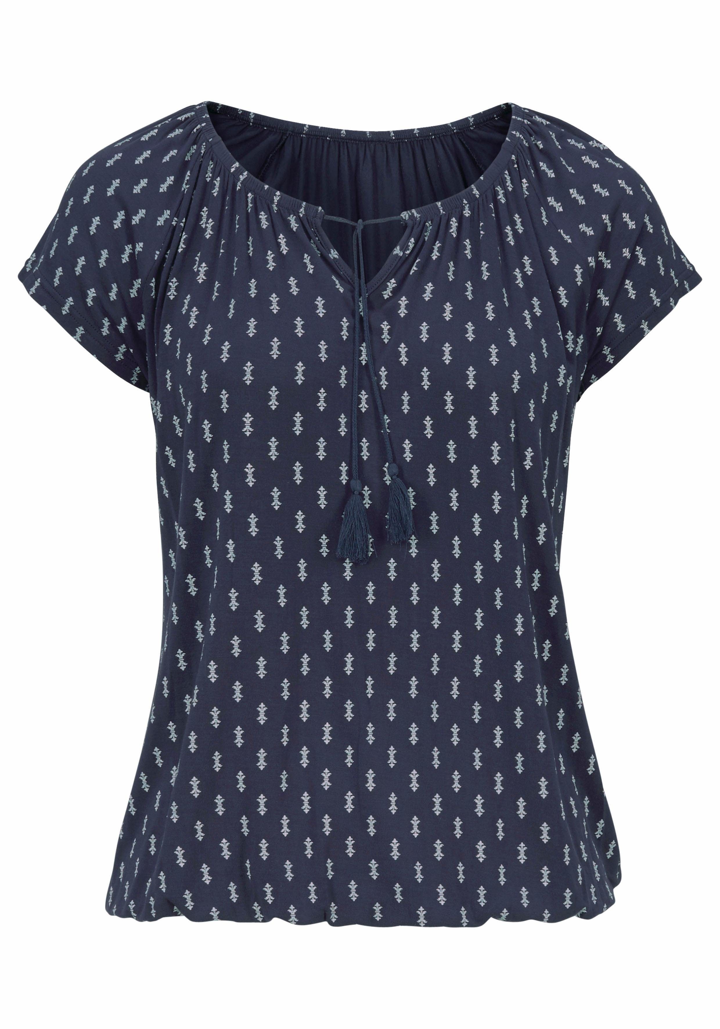 Vivance Shirt met korte mouwen Met iets aangerimpelde hals (Set van 2)