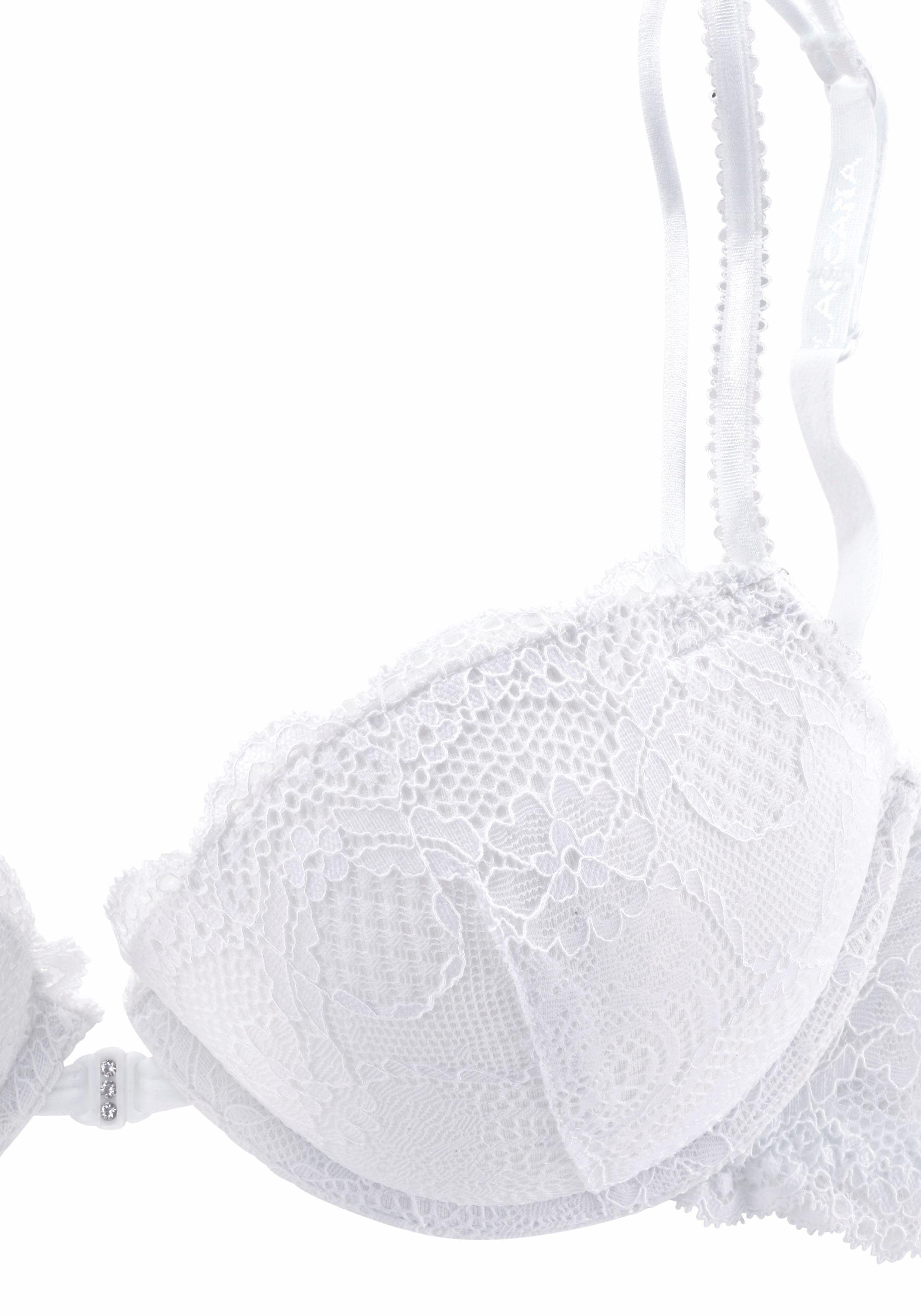 Lascana Push-up-bh met praktische voorknopsluiting en delicate spaghettibandjes, lingerie