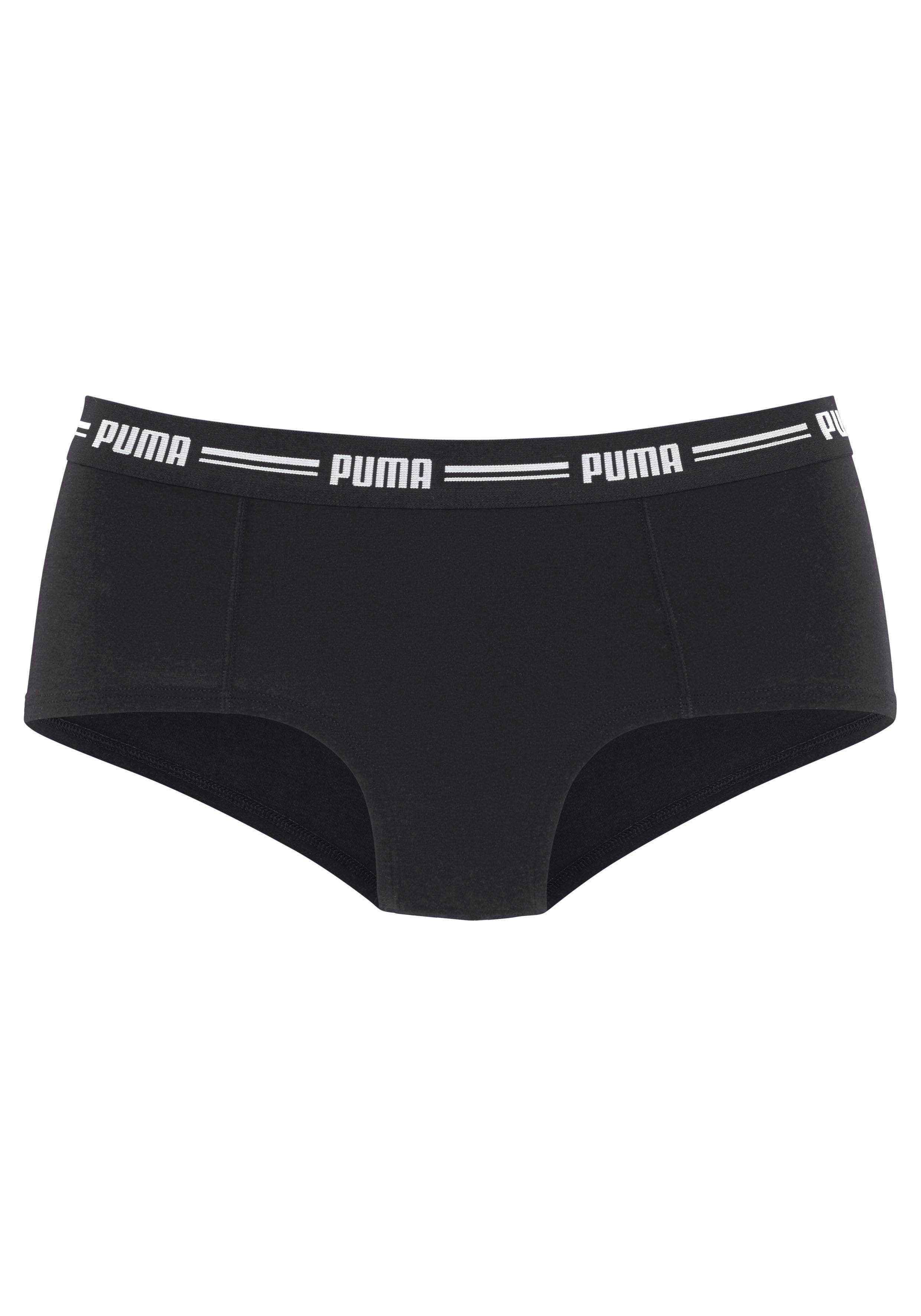 PUMA Hipster PUMA WOMEN MINI SHORT 2P PACK met opvallende logo-tailleband (2 stuks, Set van 2)