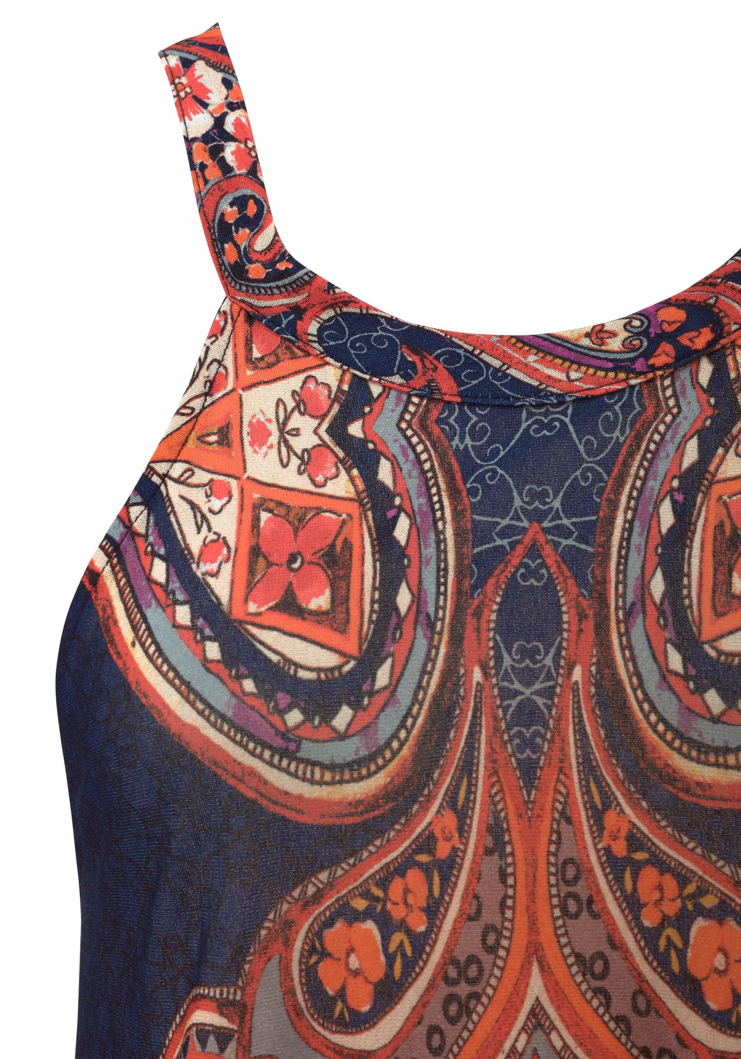 Lascana Jerseyjurk met all-over print, elegante zomerjurk, mini jurk, strandjurk