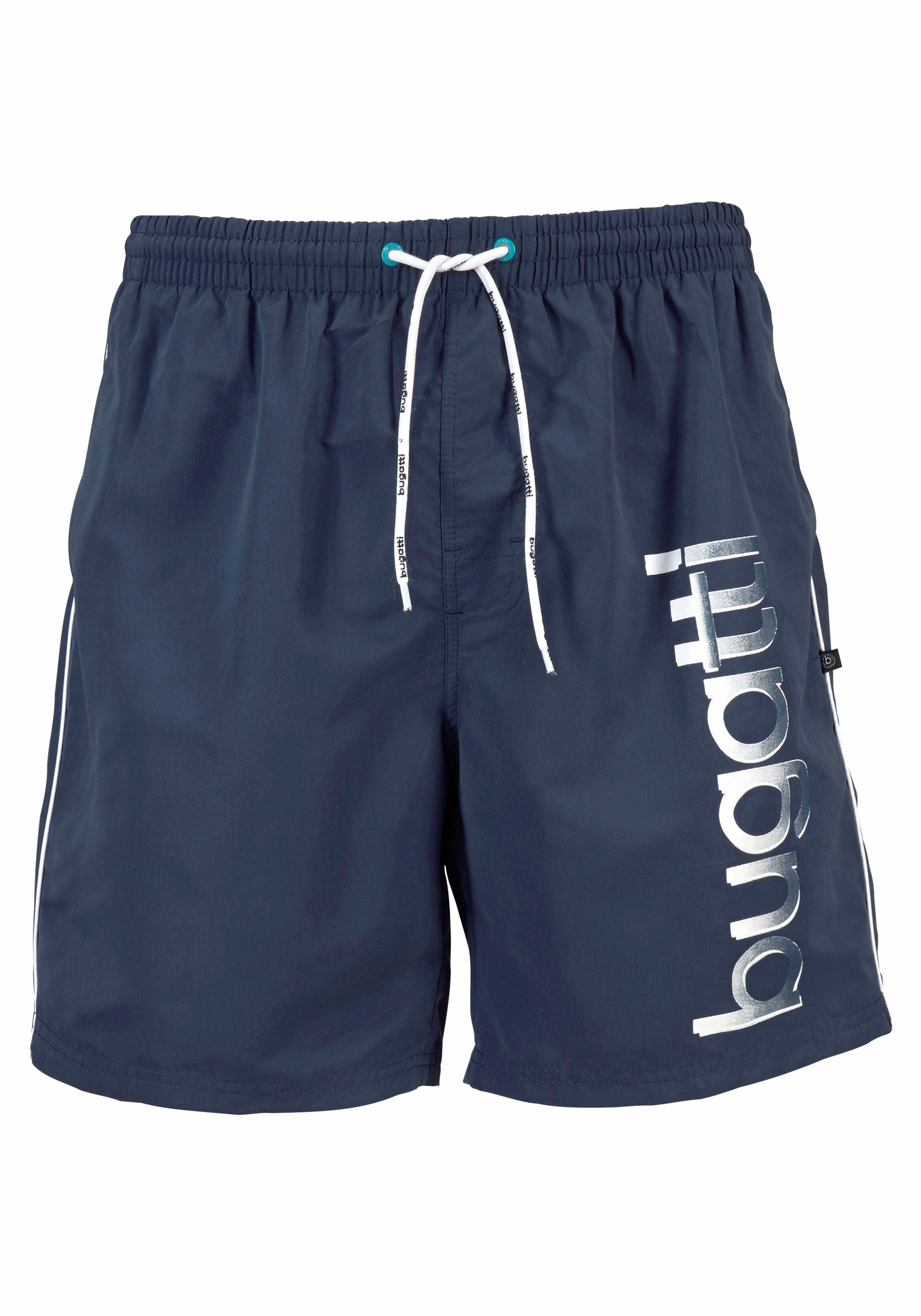 bugatti Zwemshort Giovanni met groot logo-print op het linkerbeen