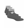 adidas originals sportsokken trefoil ankle sokken, 3 paar met frotté (3 paar) zwart