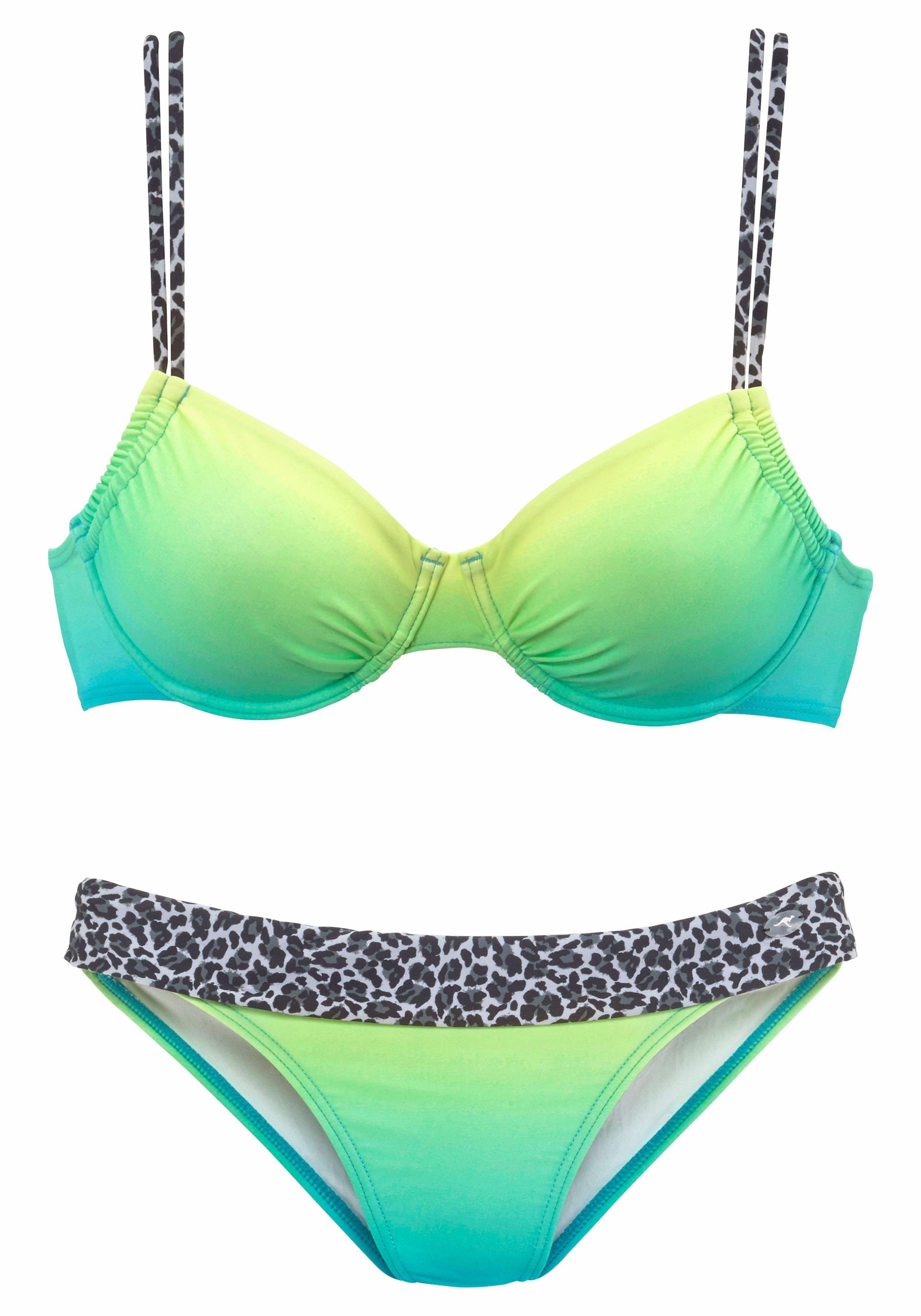 KangaROOS Beugelbikini met trendy details voorzien van luipaardprint