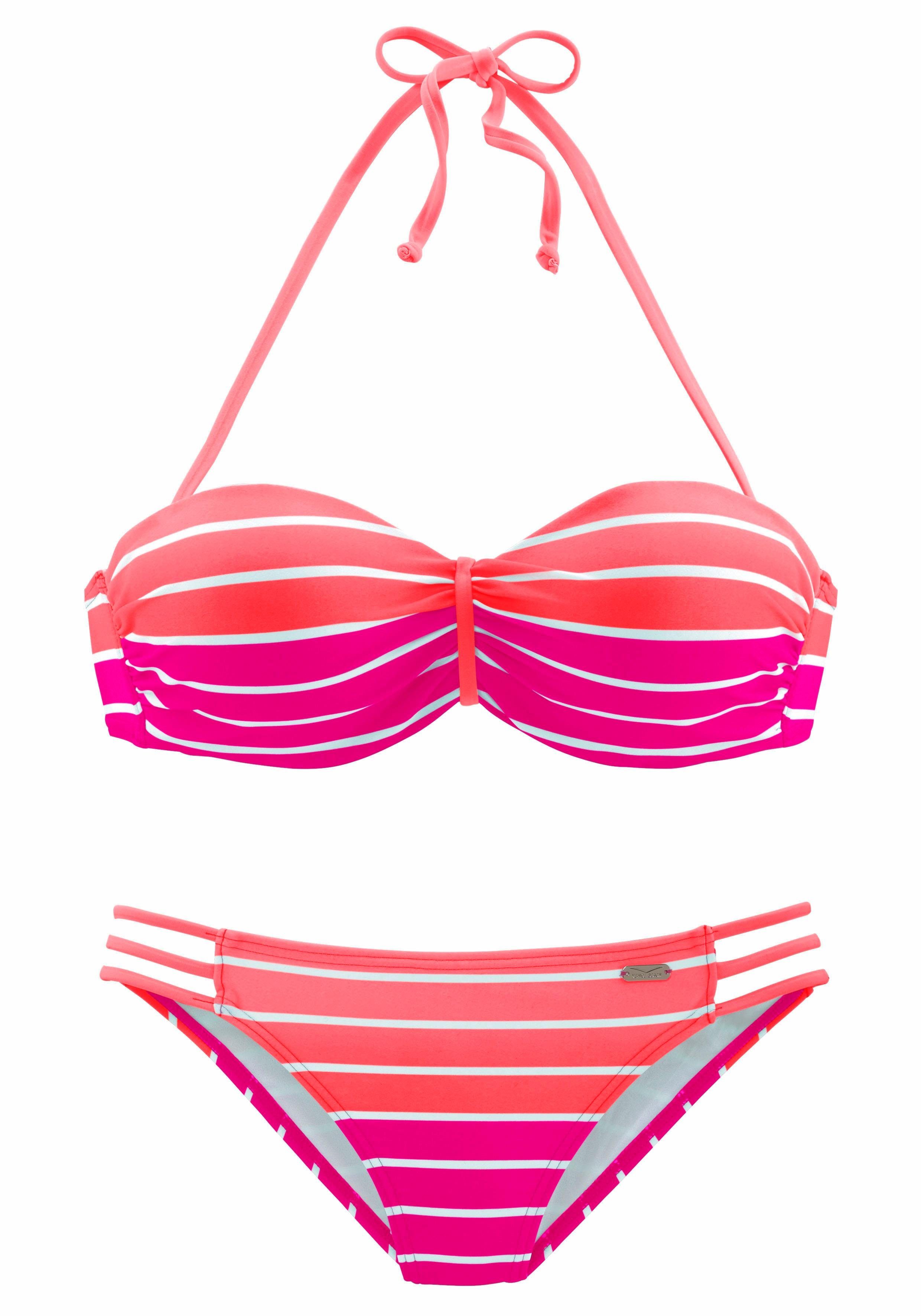 Venice Beach Beugelbikini in bandeaumodel in een trendy streep-look