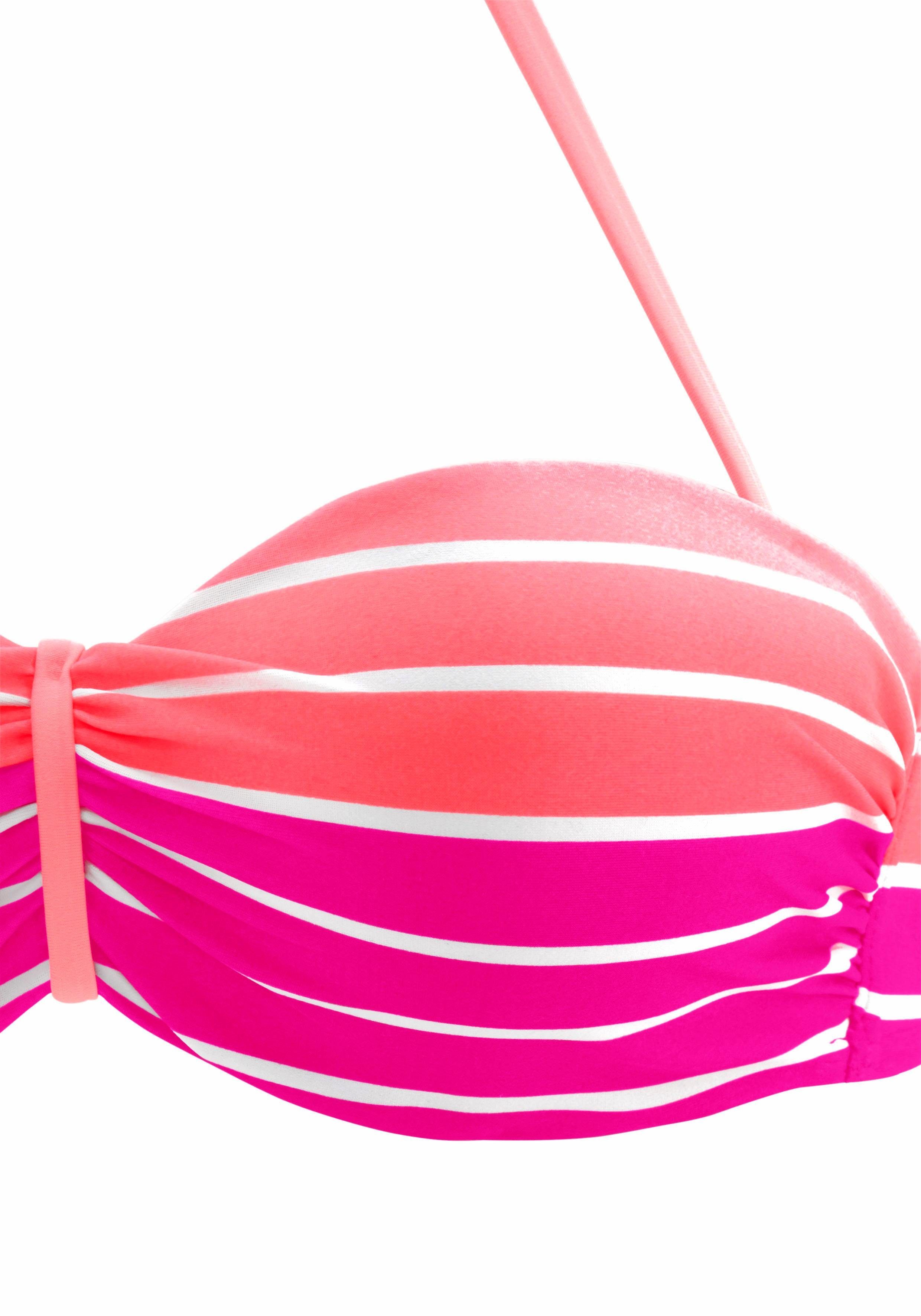 Venice Beach Beugelbikini in bandeaumodel in een trendy streep-look