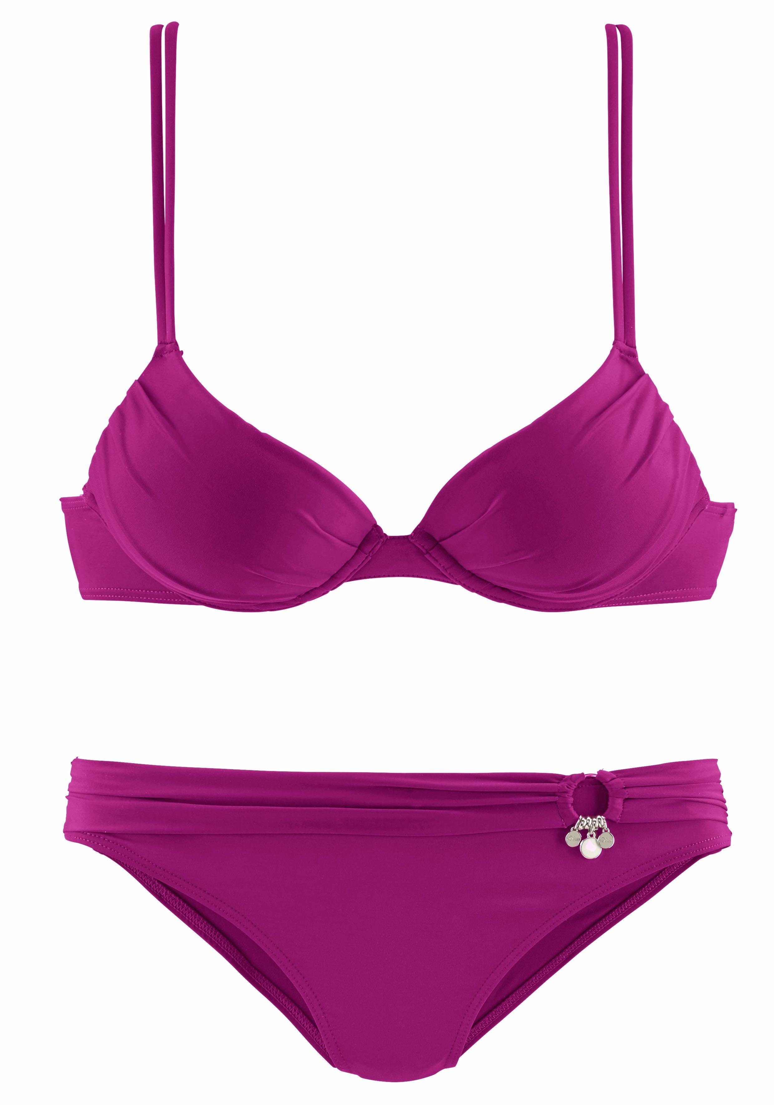 s.Oliver RED LABEL Beachwear Push-upbikini met sierring aan de broek push-up bikini's maat 36 C roze