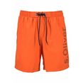 s.oliver red label beachwear zwemshort met trendy logoprint oranje
