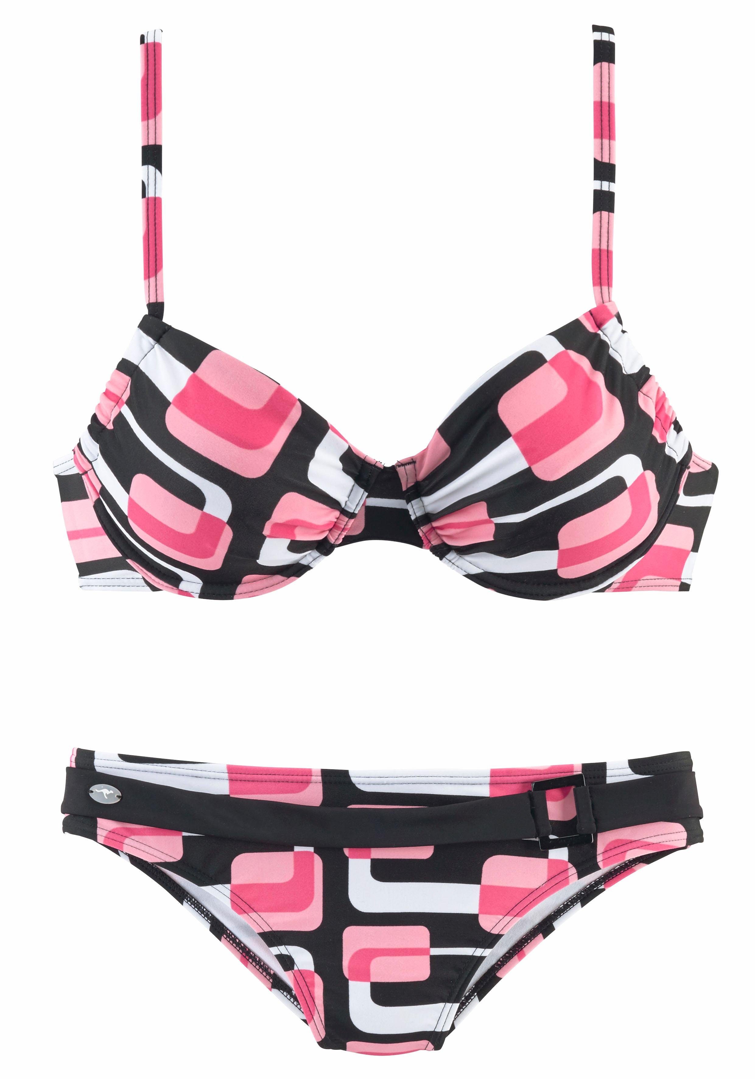 KangaROOS Beugelbikini in retro-stijl beugel bikini's maat C C zwart