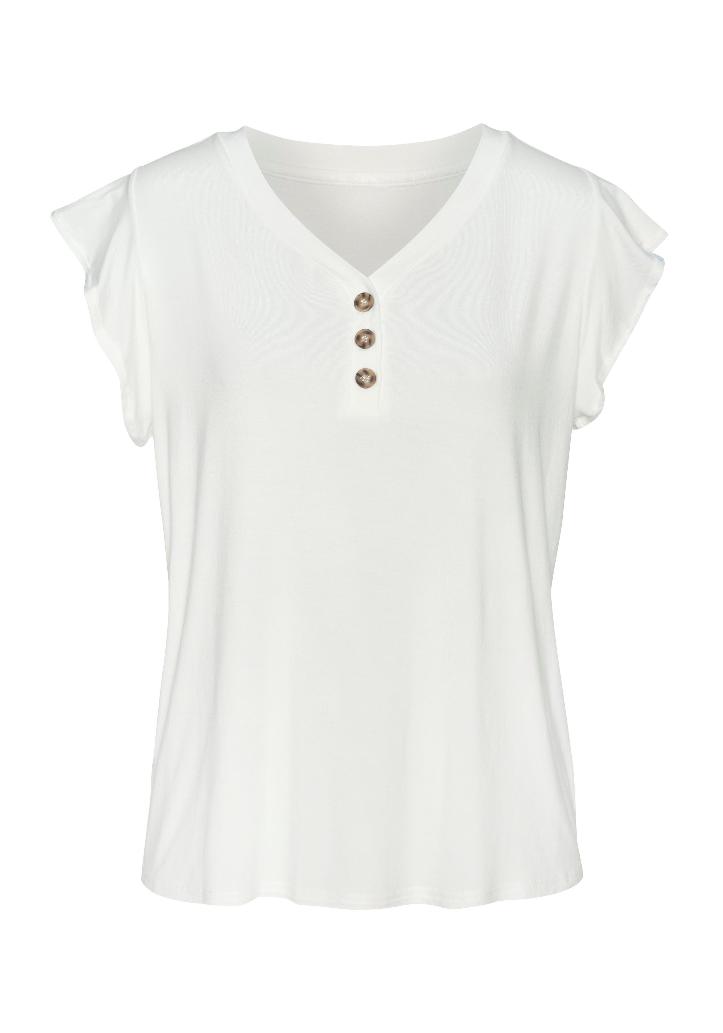 Lascana Shirt Met sierknoppen in hoornlook (2-delig, Set van 2)
