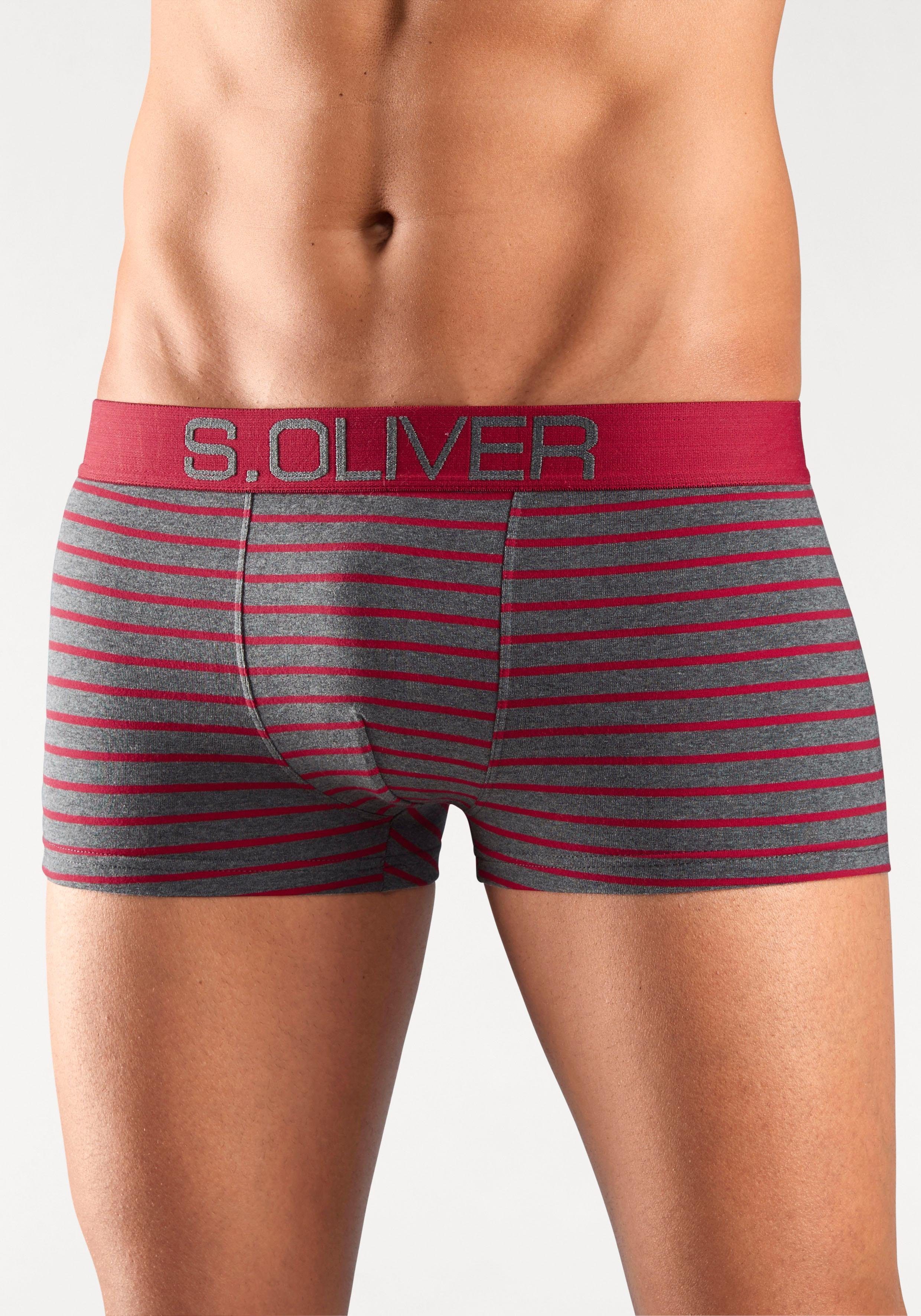 s.Oliver RED LABEL Beachwear Hipster strak zittende boxershorts voor heren van katoenmix (set, 4 stuks) heren maat XL grijs