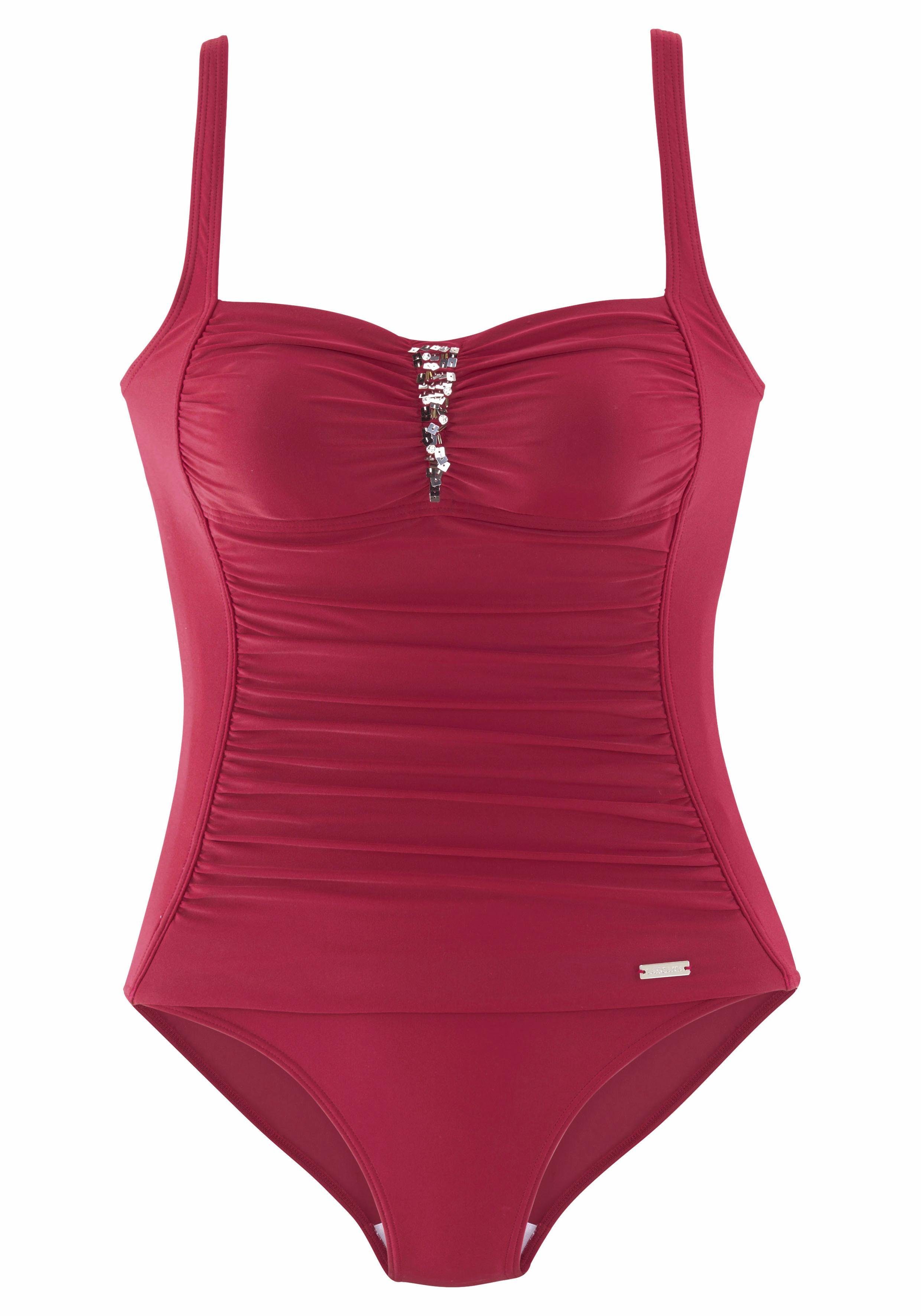 Lascana Badpak met paillettengarnering en modellerend effect